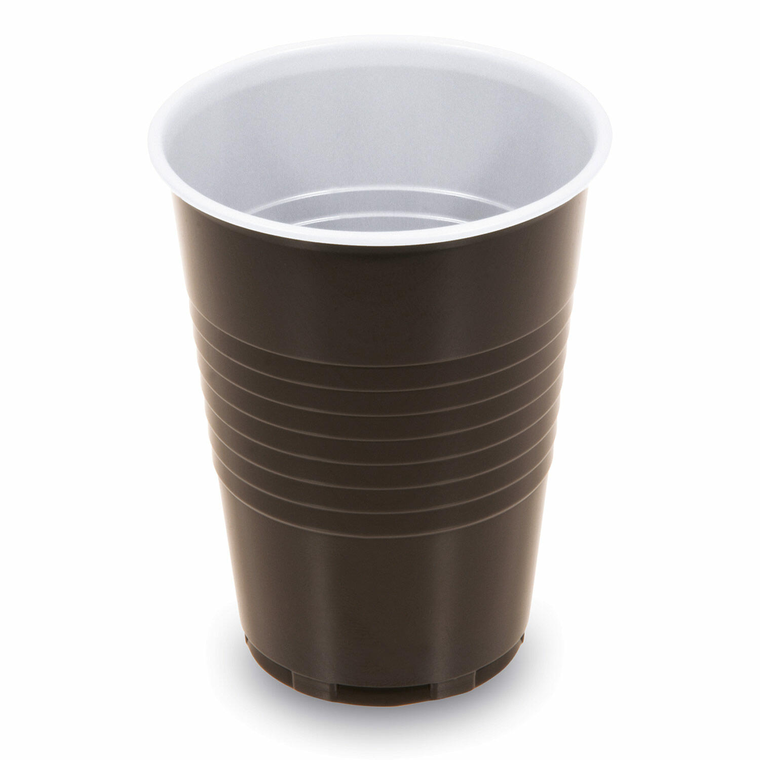 Automatenbecher braun-weiß 180 ml, Ø 70 mm PS, 100 Stk.