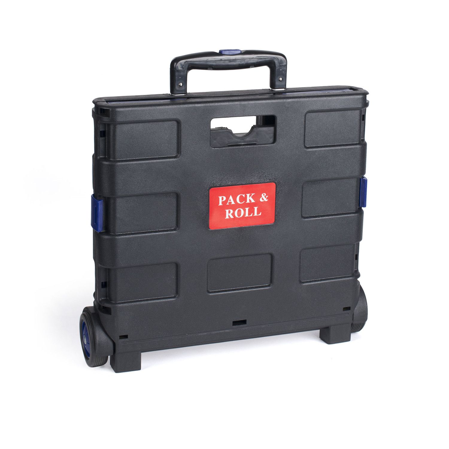 Klappbarer Einkaufstrolley large, mit Leichtlaufrädern, bis 35 kg, schwarz