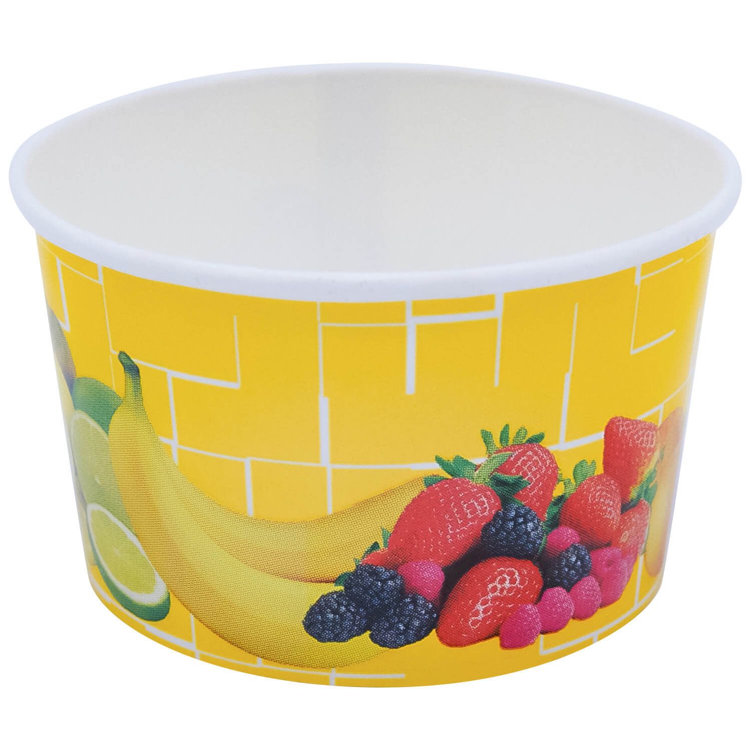Eisbecher, Pappe rund 260 ml Ø 92mm, Höhe 55mm, Fruchtreigen,  50 Stk.
