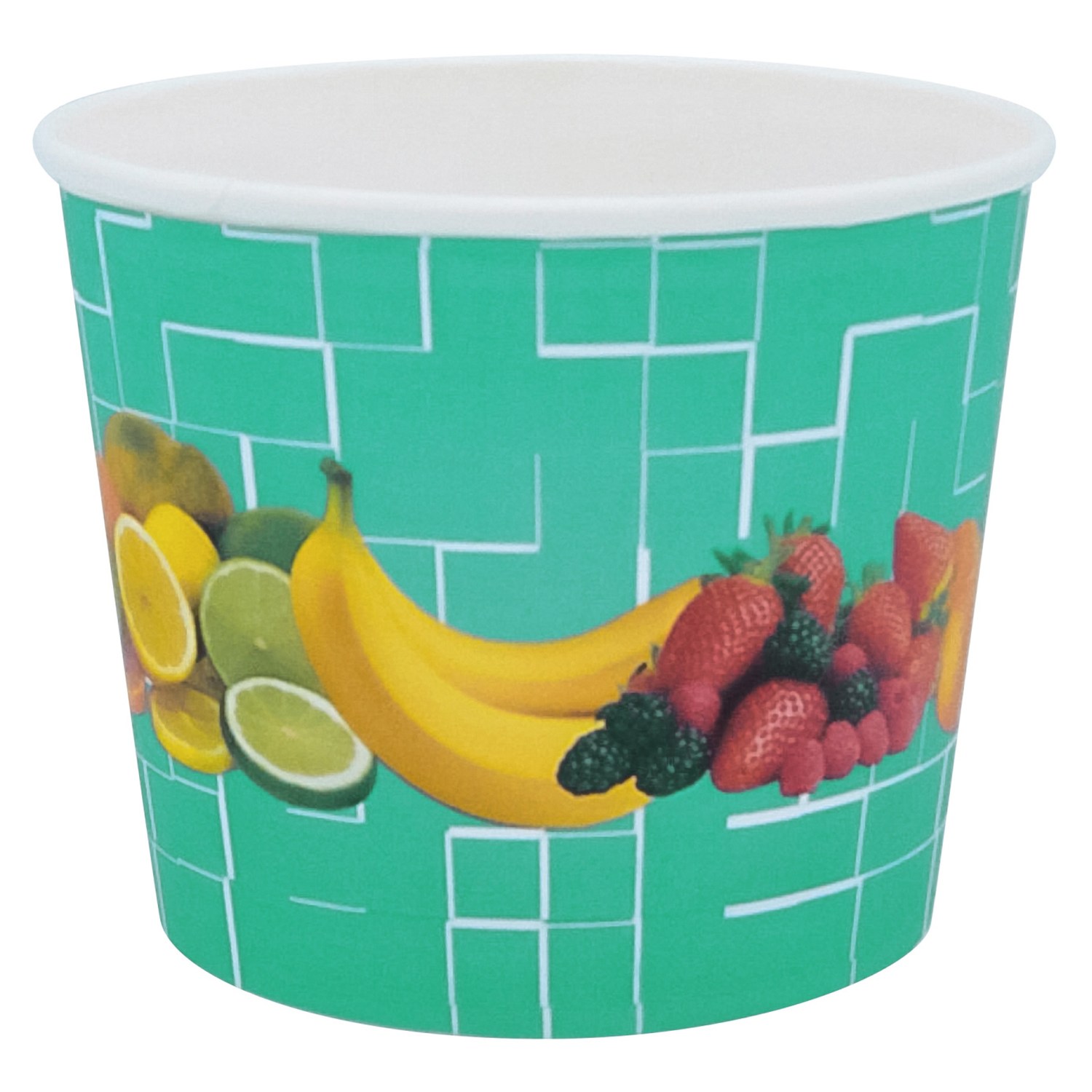 Eisbecher, Pappe rund 500 ml Ø 105mm, Höhe 84mm, Fruchtreigen,  45 Stk.