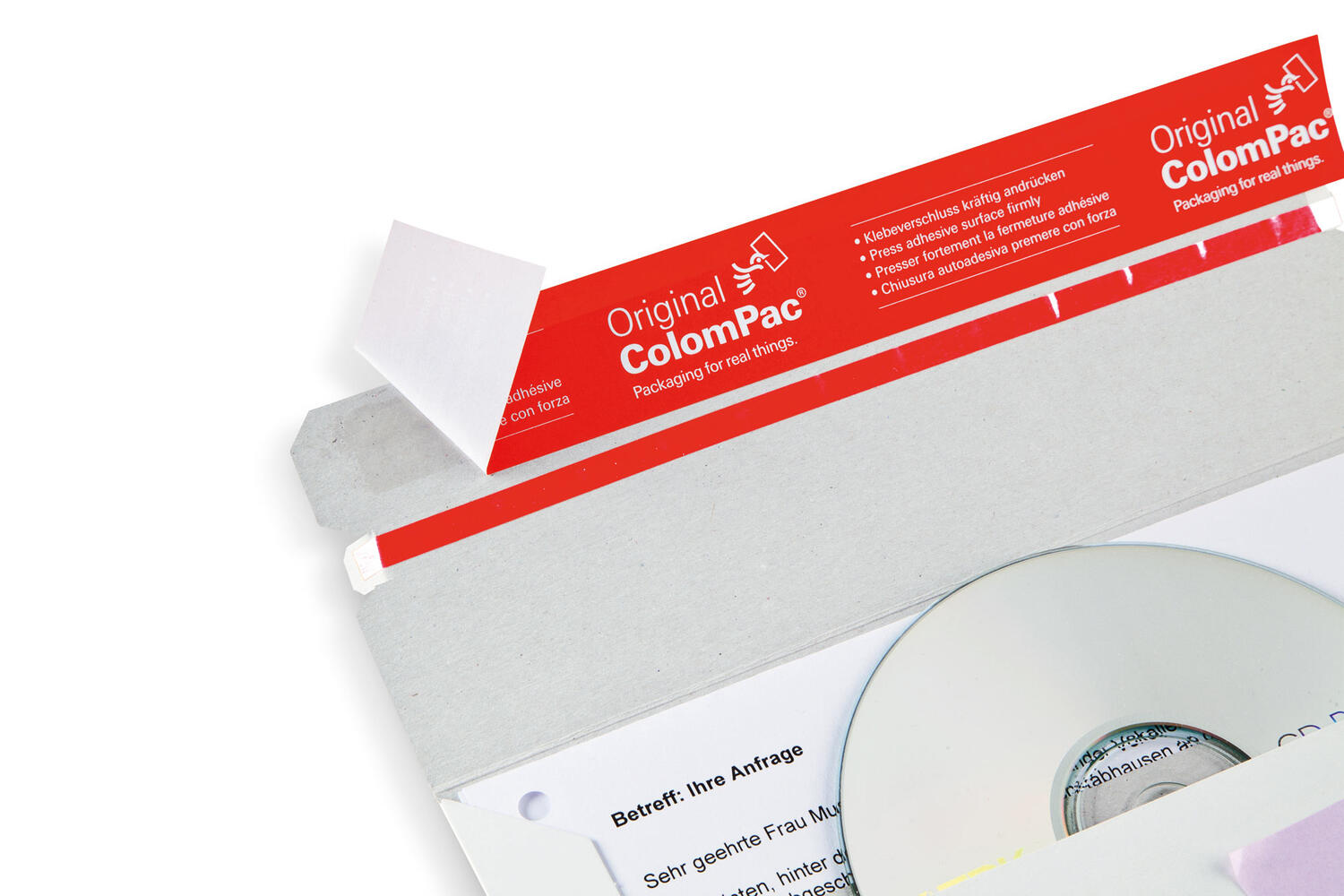 ColomPac Versandtaschen 170 x 245 x -30 mm Vollpappe Selbstklebeverschluss Aufreifaden wei