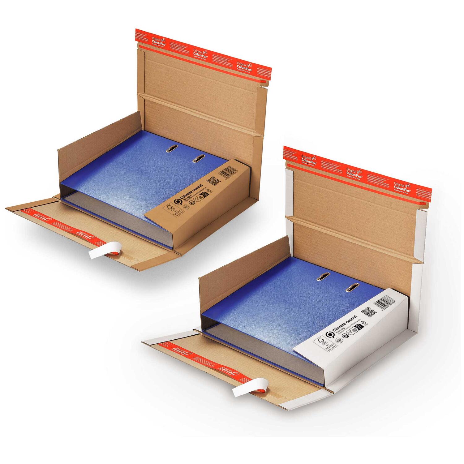 ColomPac Ordnerversandkarton flexible 370 x 295 x -85mm doppelter Selbstklebeverschluss weiß