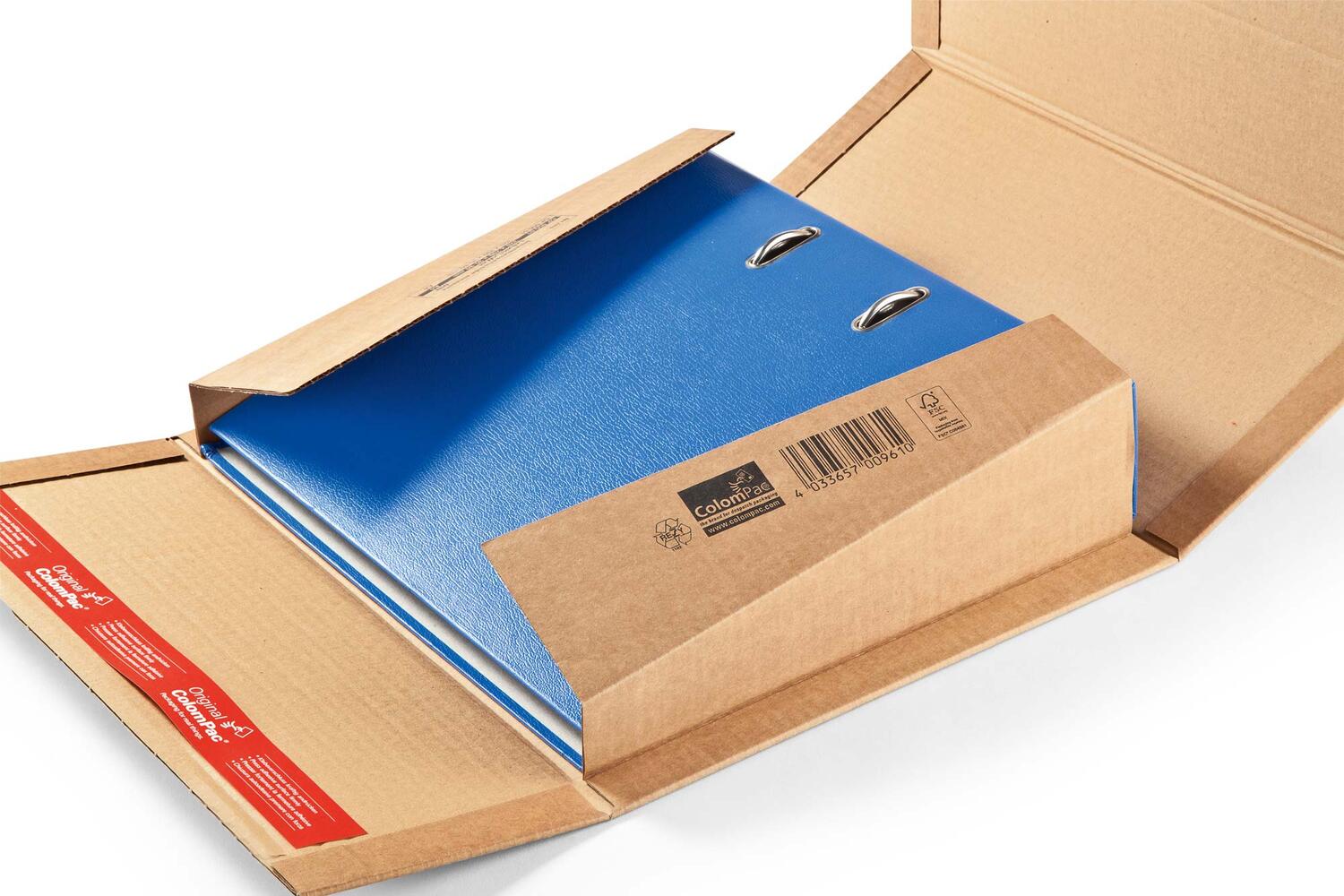 ColomPac Ordnerversandkarton flexible 370 x 295 x -85mm doppelter Selbstklebeverschluss weiß