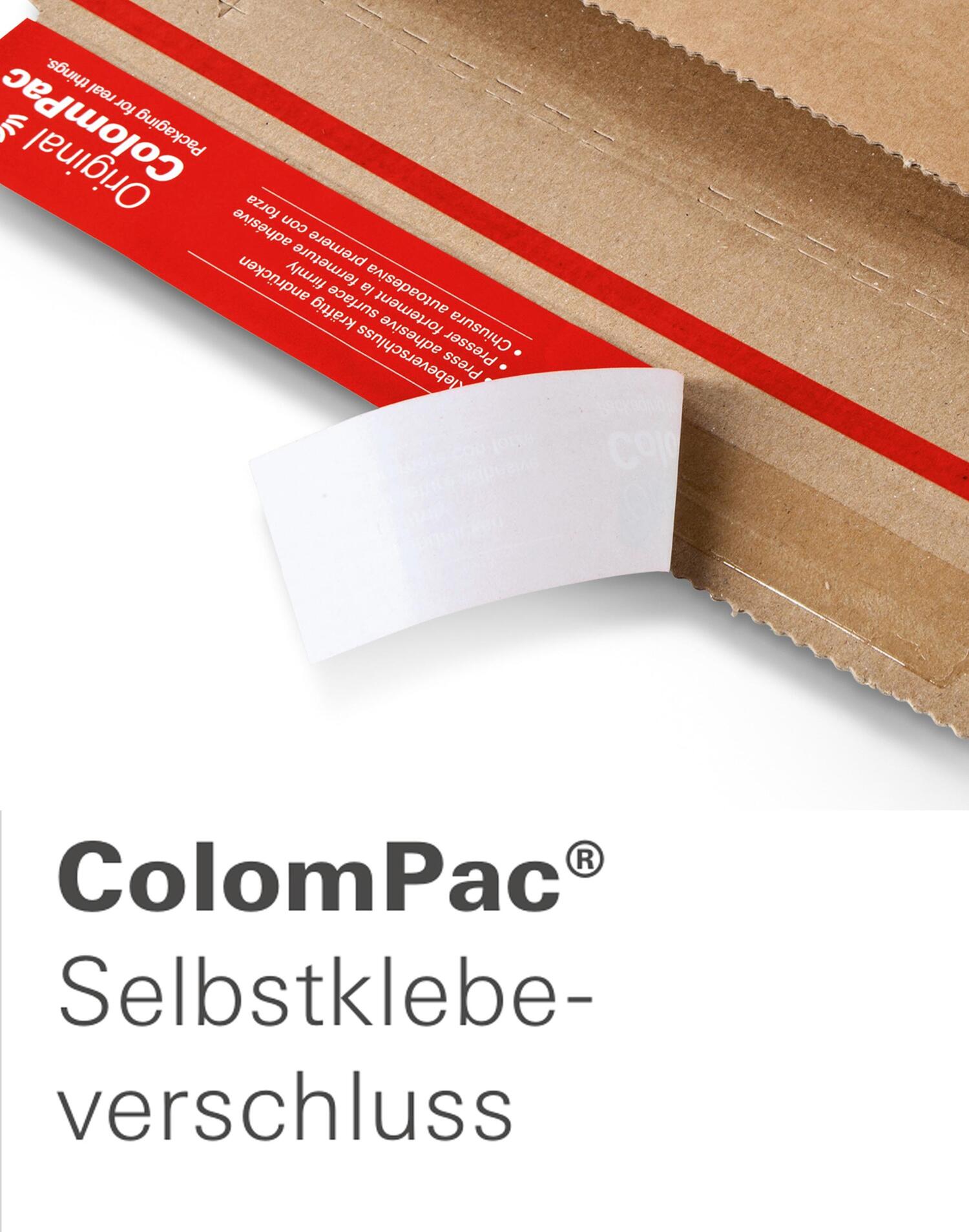 ColomPac Planversandbox 885 x 115 x 115mm mit Selbstklebeverschluss & Aufreifaden braun