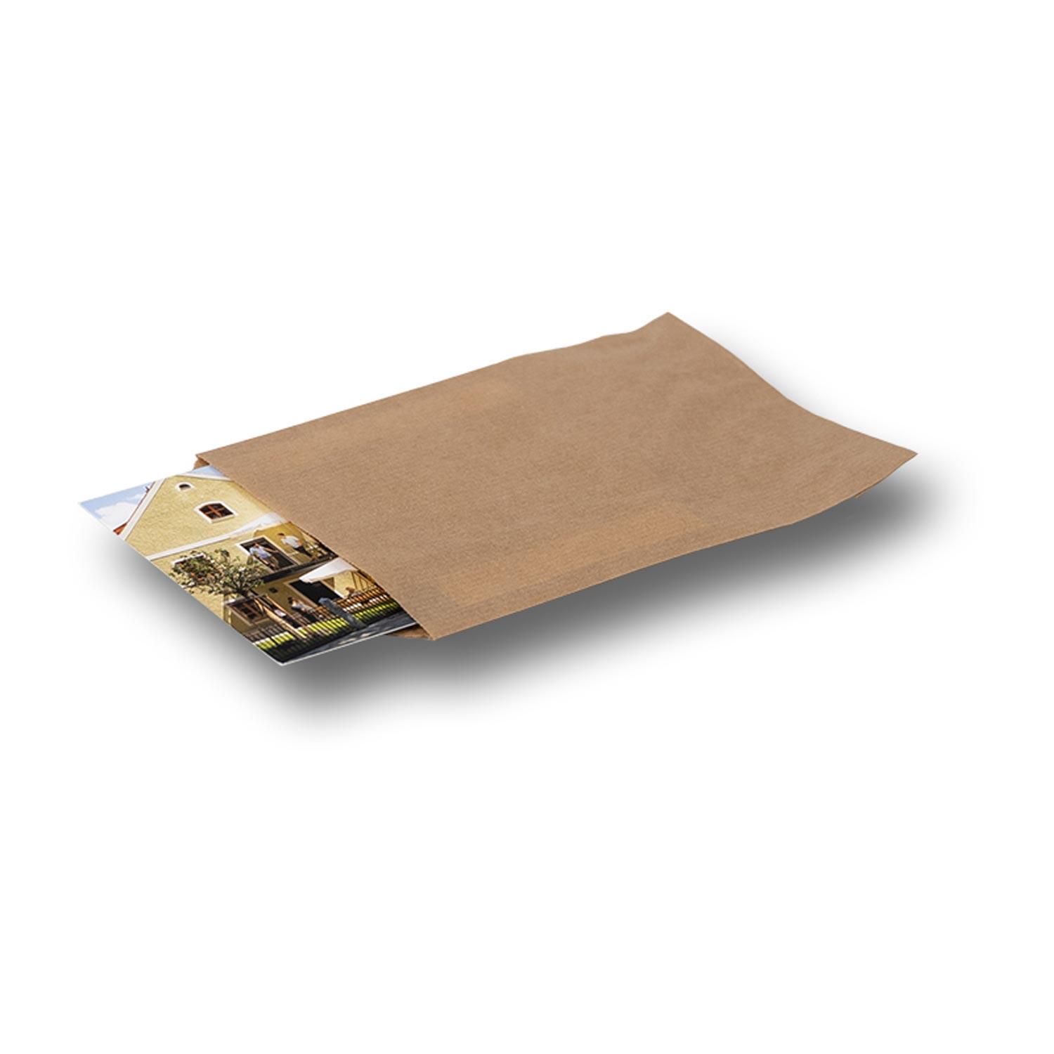 Papierbeutel braun unbedruckt 160 x 230 + 20 mm 40 g/m² aus 100% Zellulose, 2000 Stk.
