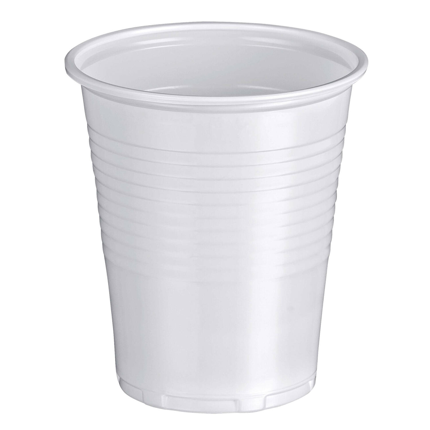 Trinkbecher weiß 0,15 l, 150 ml aus PP, Ø 70 mm, 100 Stk.