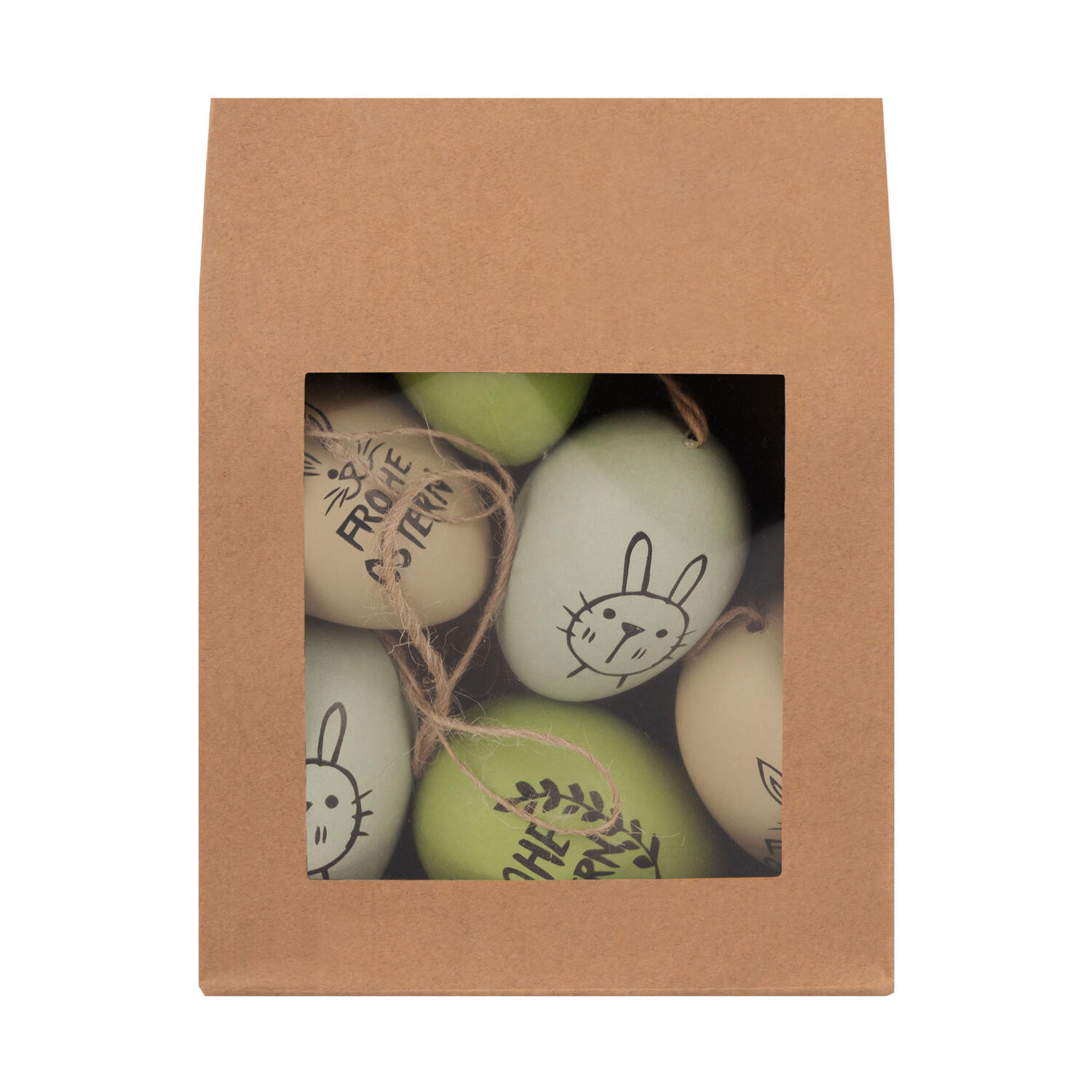 Ostereier Kunststoff  Statement sand/gr�n/mint 6 cm, 6 Stk.