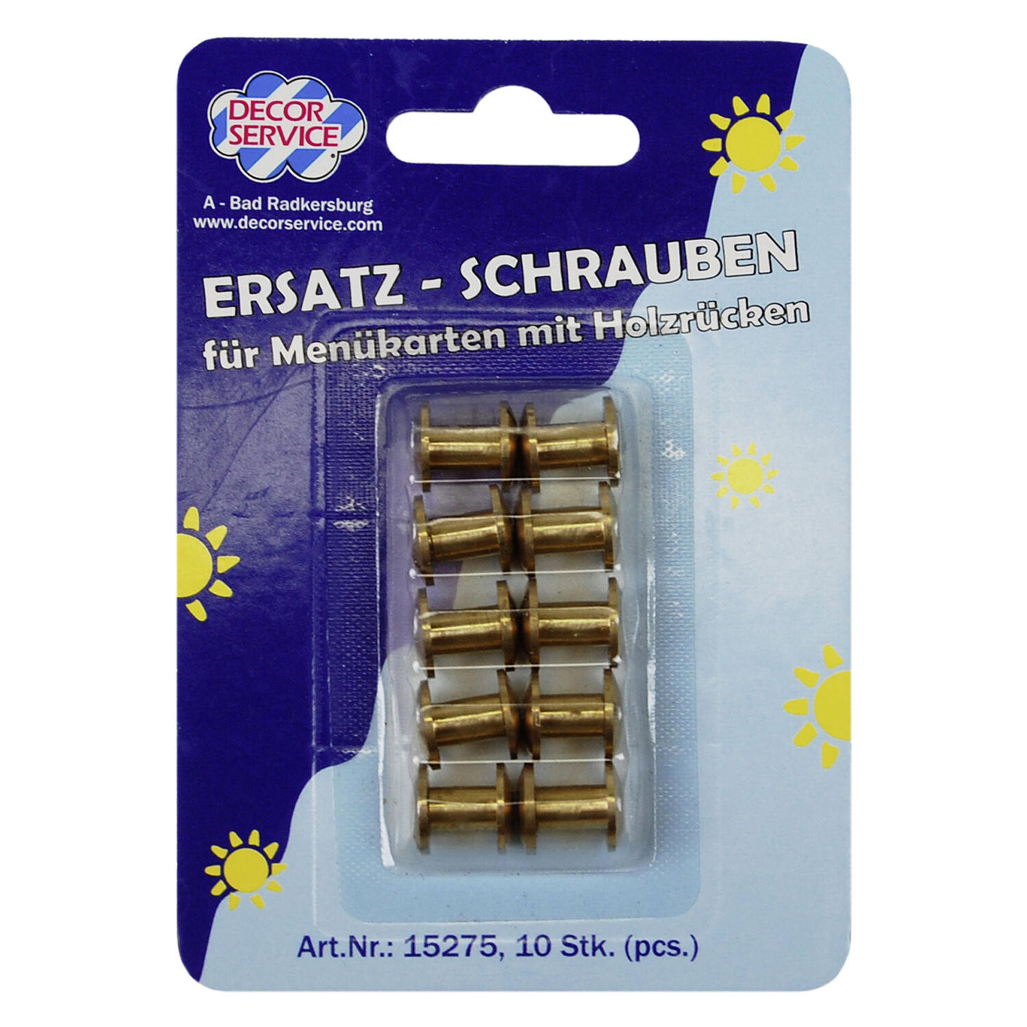 Ersatzschrauben für Speisekarten, Ø10mm, 10 Stk.