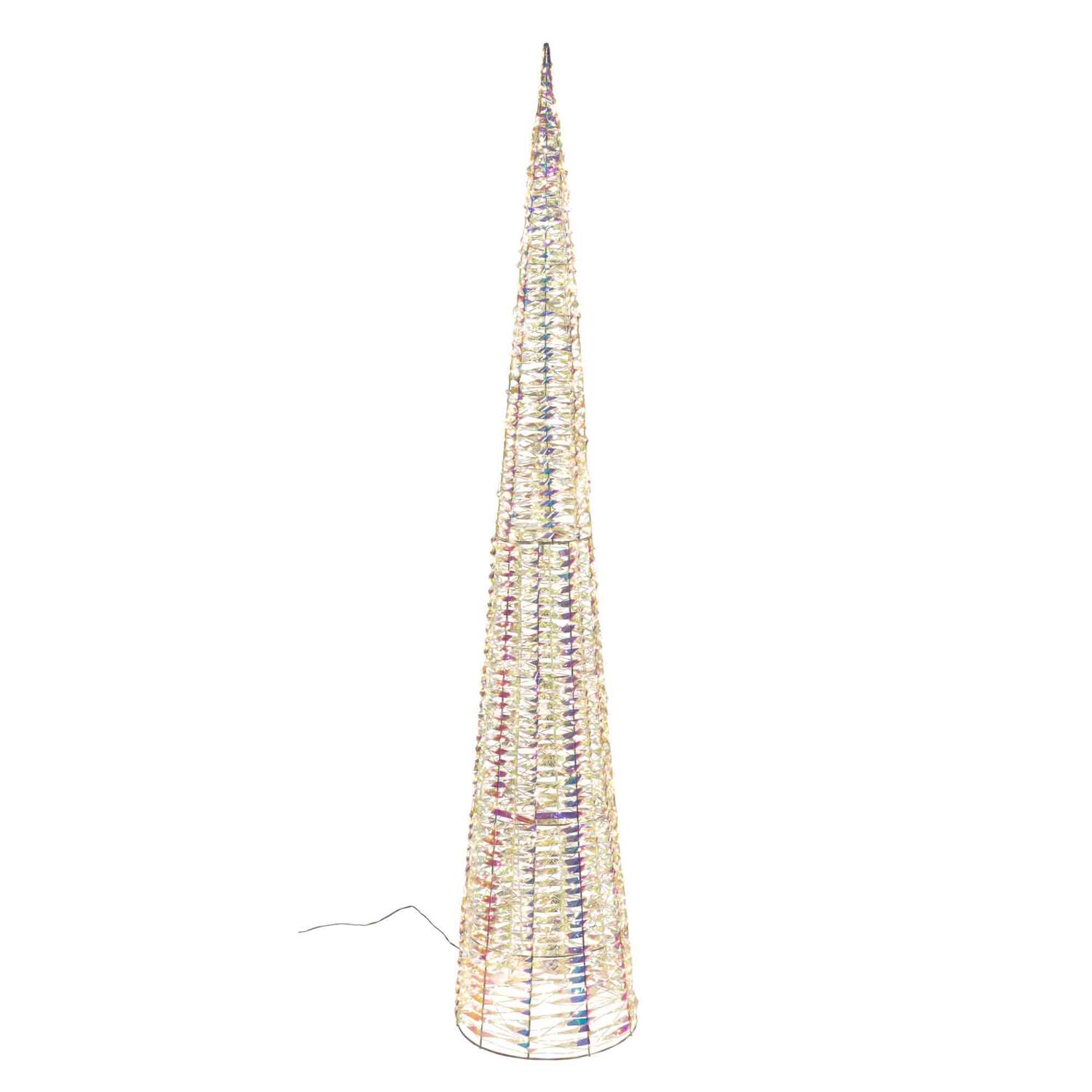 Weihnachtsbaum Pyramide aus Metall/PET, mit LED, warmweiß, 210cm, 1 Stk.