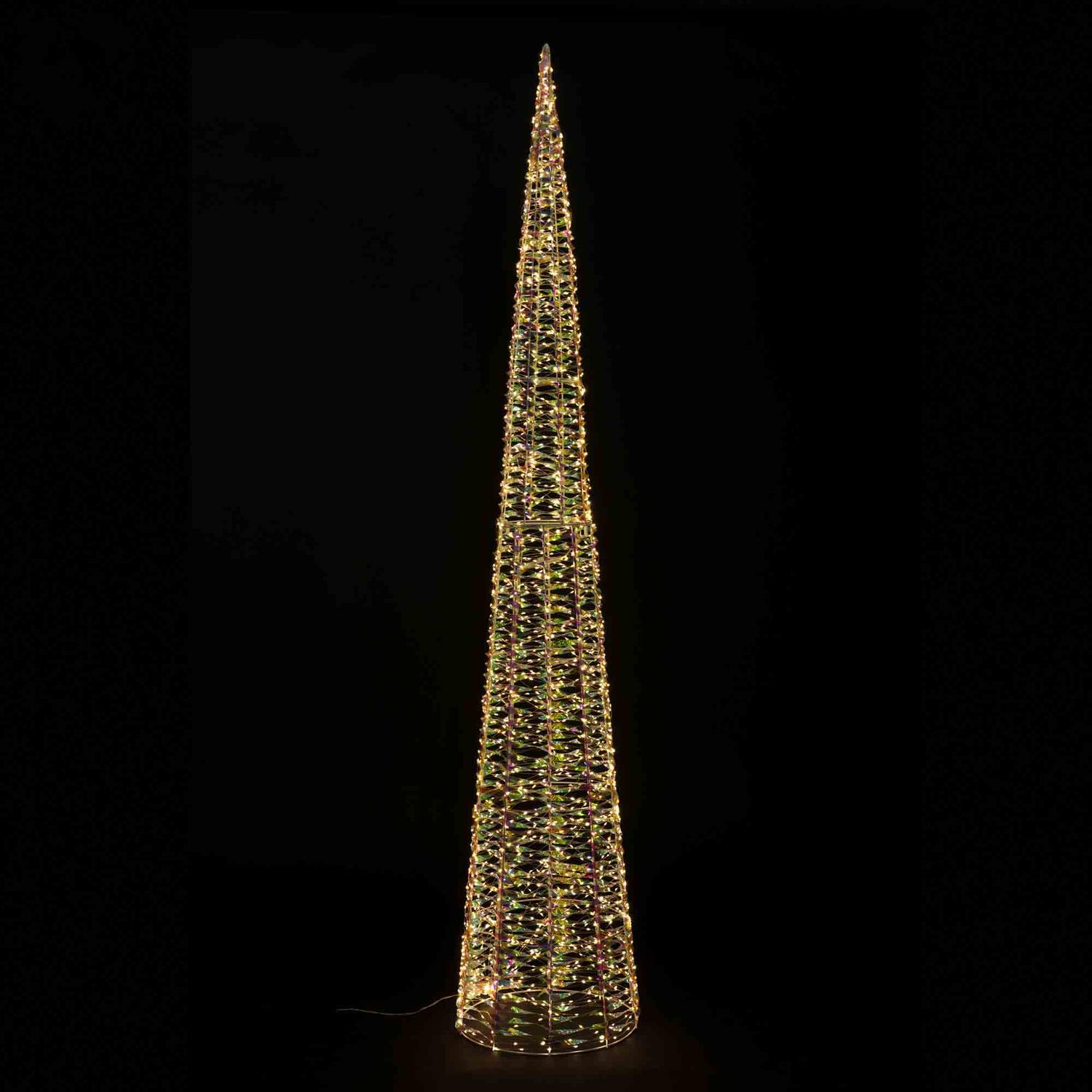 Weihnachtsbaum Pyramide aus Metall/PET, mit LED, warmweiß, 210cm, 1 Stk.