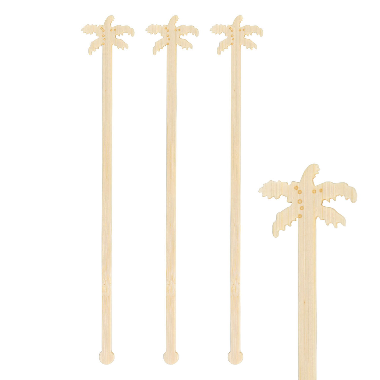 Rührstäbchen Palme aus Bambus, 17.5cm, 100 Stk.