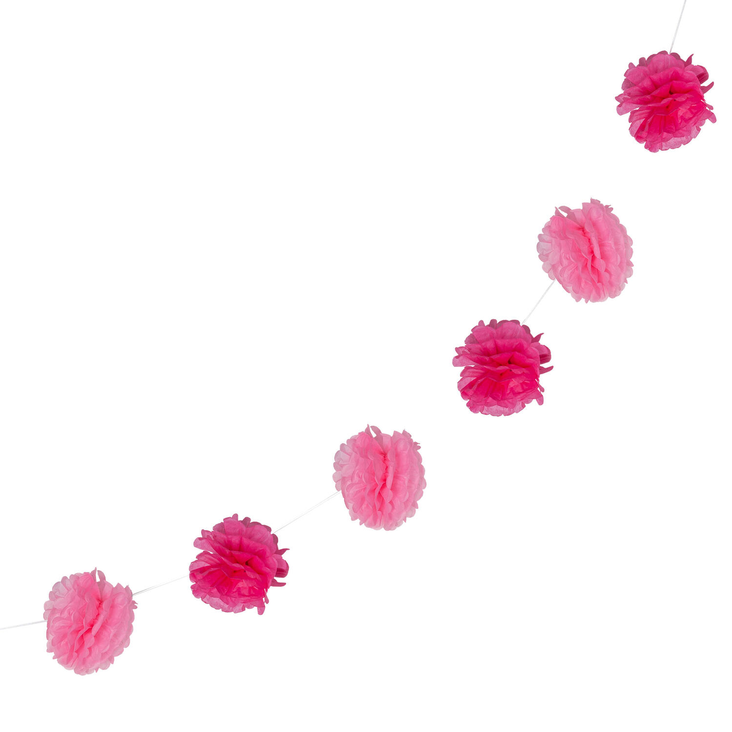 Pompon-Girlande aus Papier, rosa, 2.5m, 1 Stk.