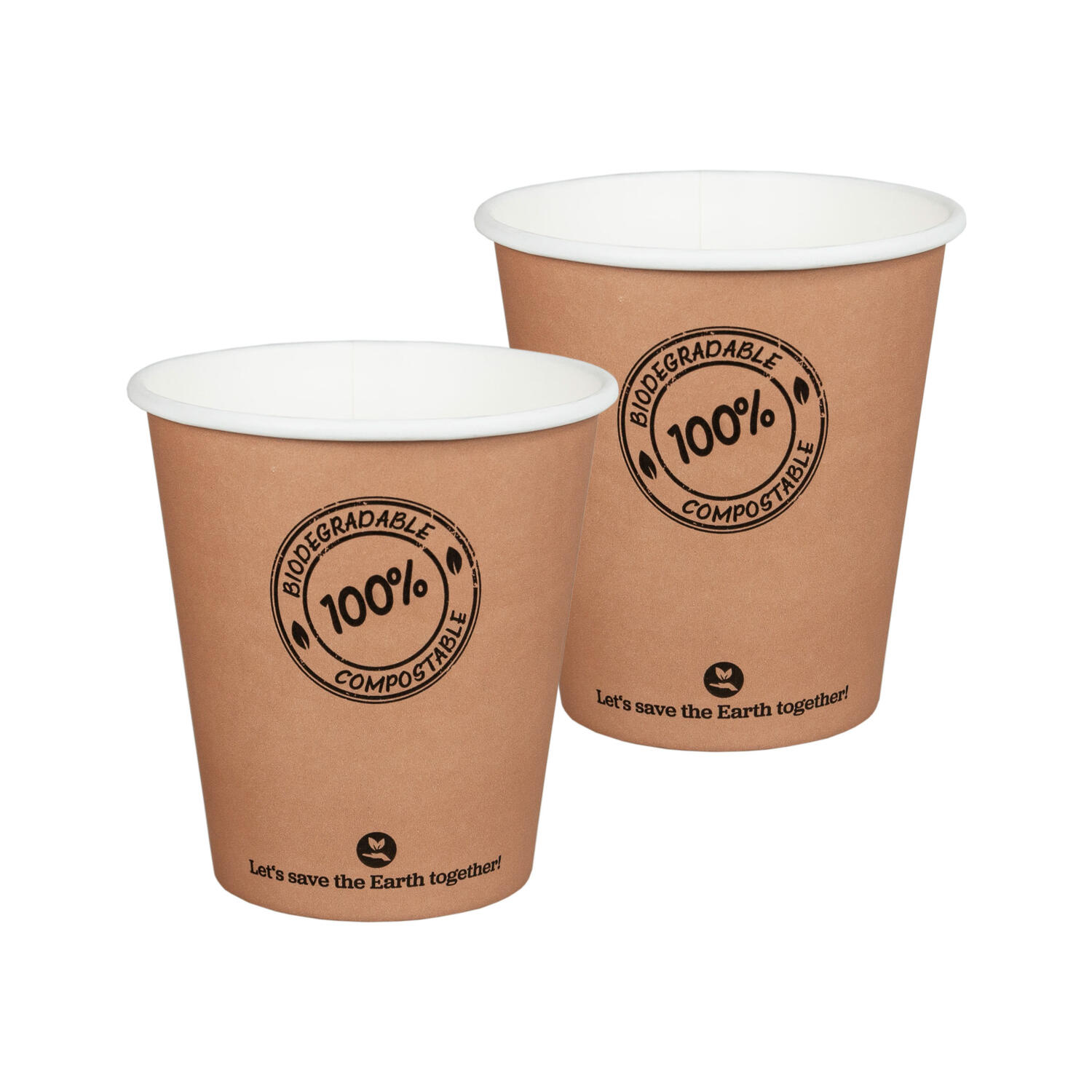 BIO Pappbecher 250ml Ø9cm, -10°C bis 100°C, 50 Stk.