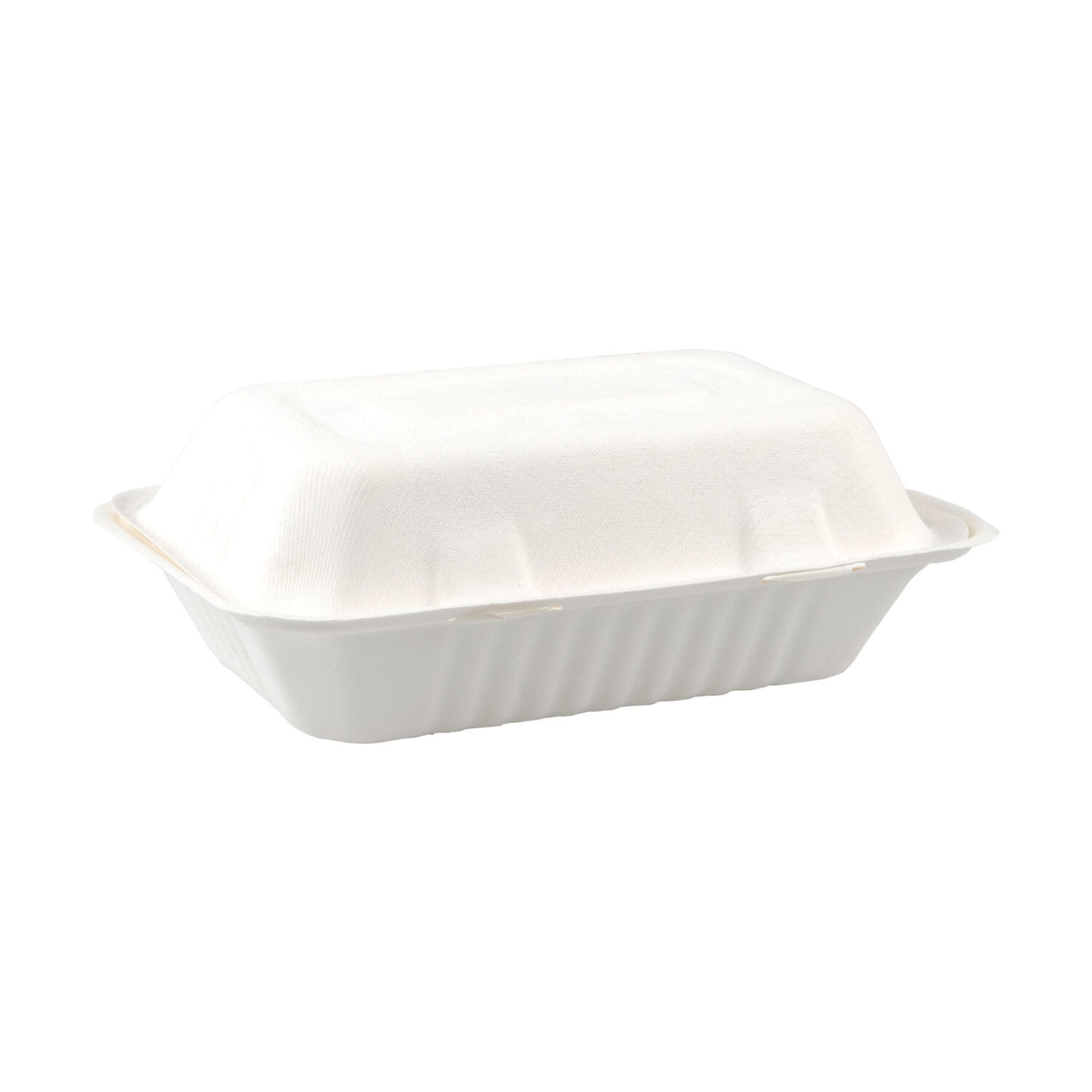 Menüboxen aus Bagasse, naturweiß, 23x15cm, 25Stk.