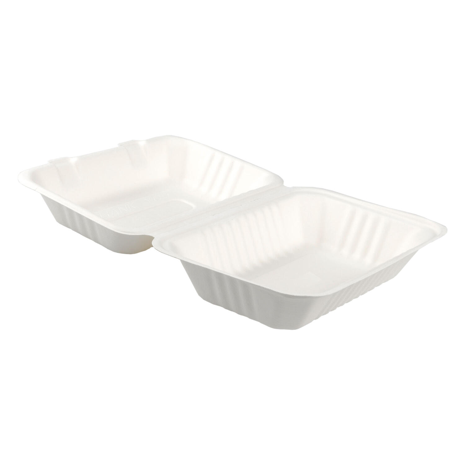 Menüboxen aus Bagasse, naturweiß, 23x15cm, 25Stk.