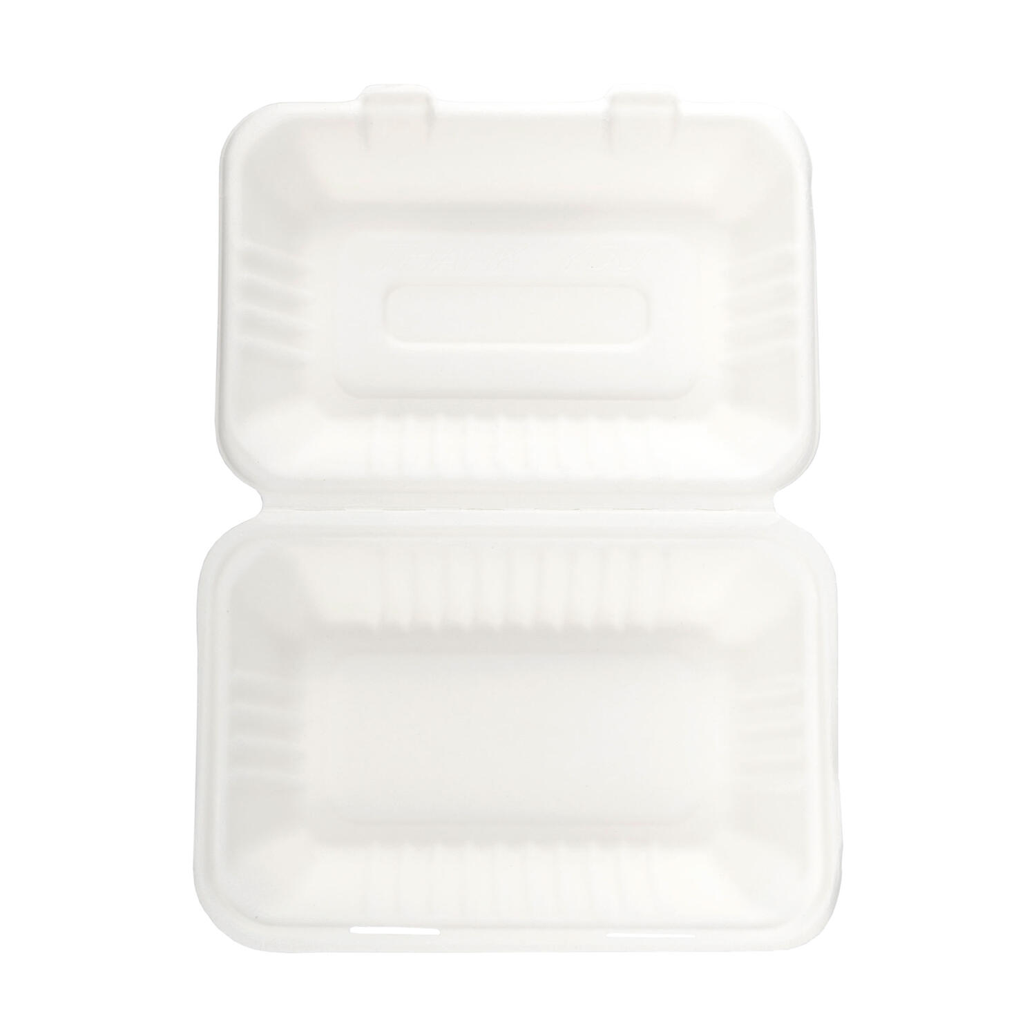 Menüboxen aus Bagasse, naturweiß, 23x15cm, 25Stk.
