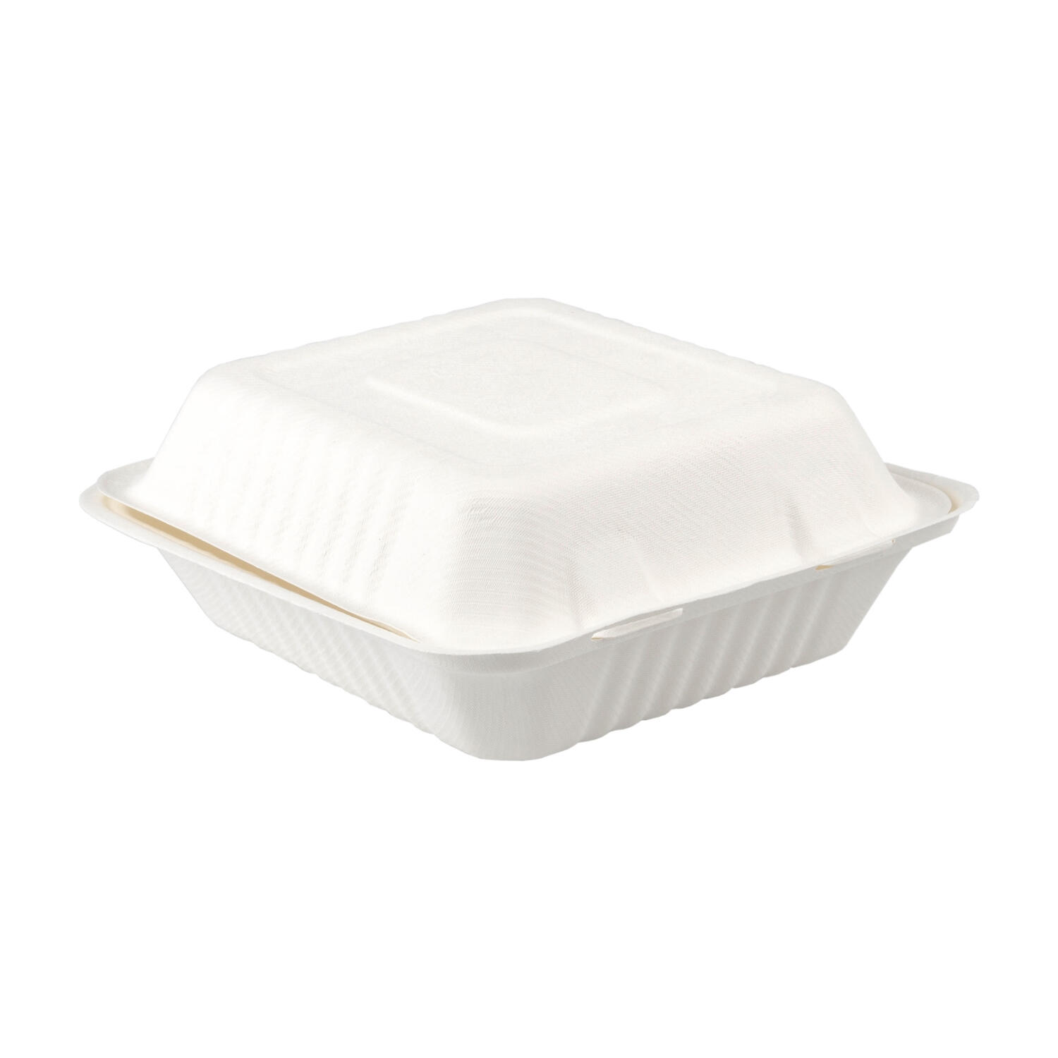 Menüboxen aus Bagasse, naturweiß, 22x20cm, 25Stk.