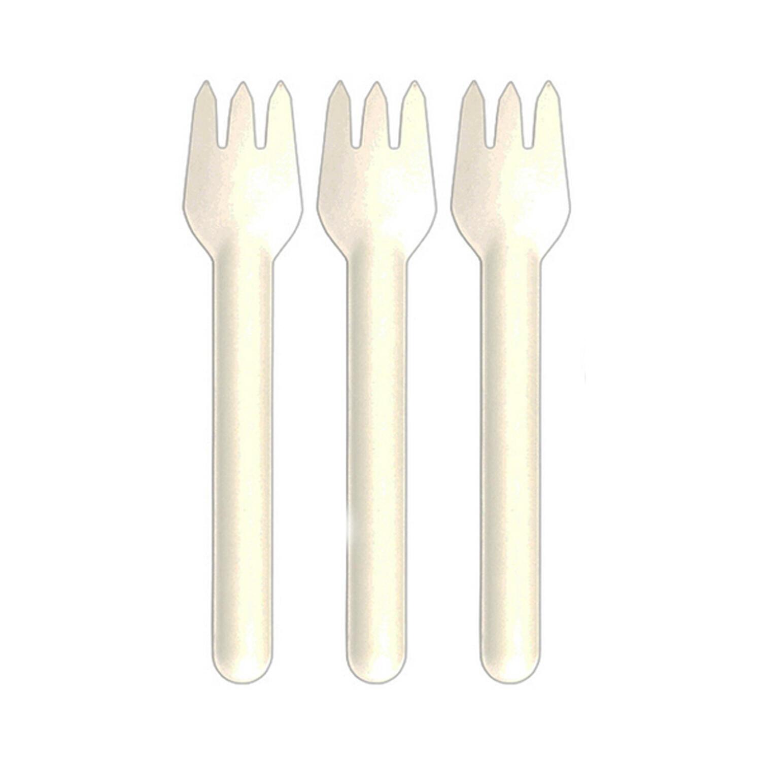 Gabeln aus Bagasse, naturweiß, 15.5cm, 100Stk.