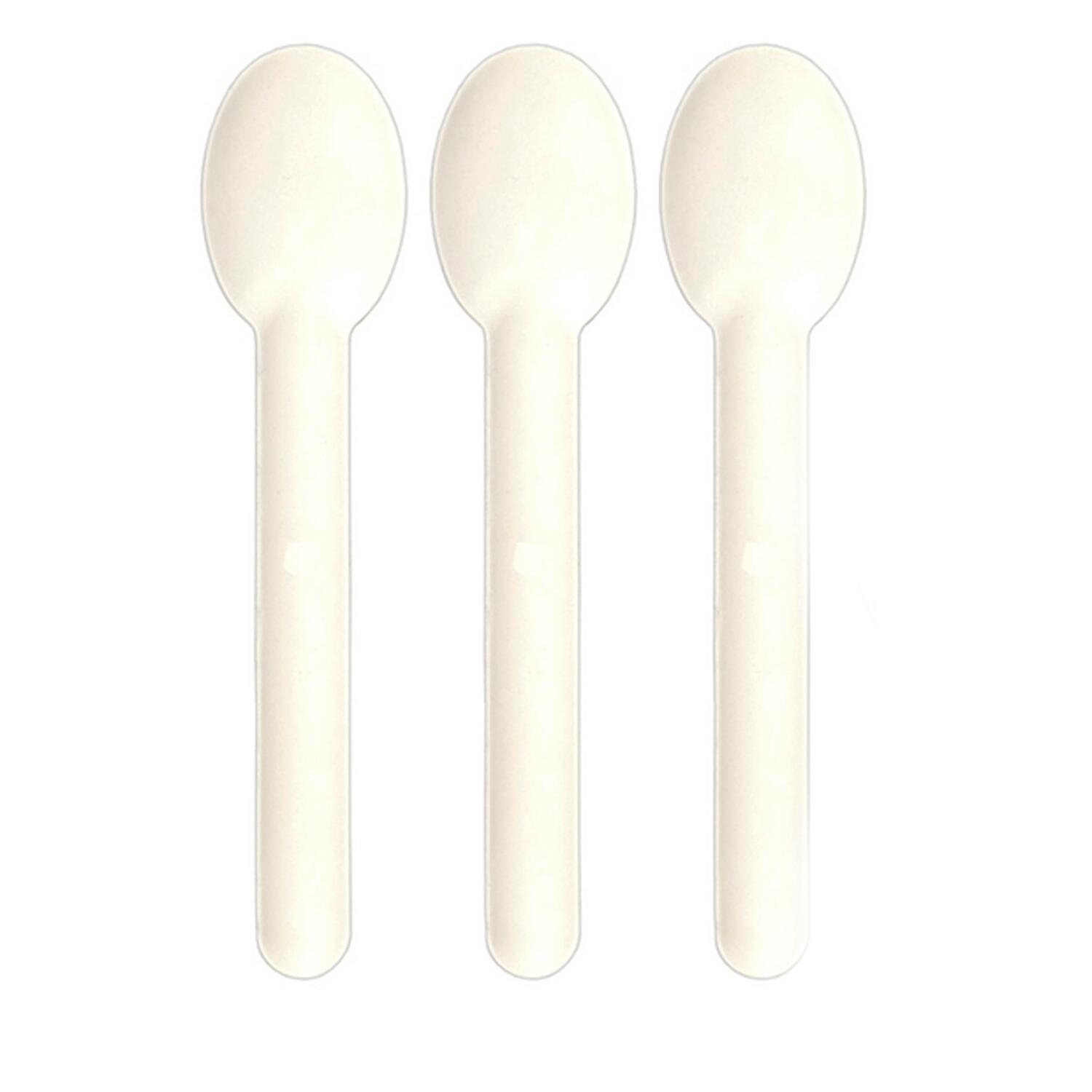 Löffel aus Bagasse, naturweiß, 15.5cm, 100Stk.