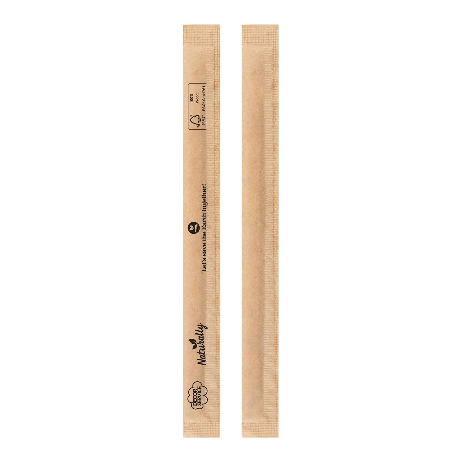 Rührstäbchen aus Holz, in Papier gehüllt, 14cm, 500 Stk.