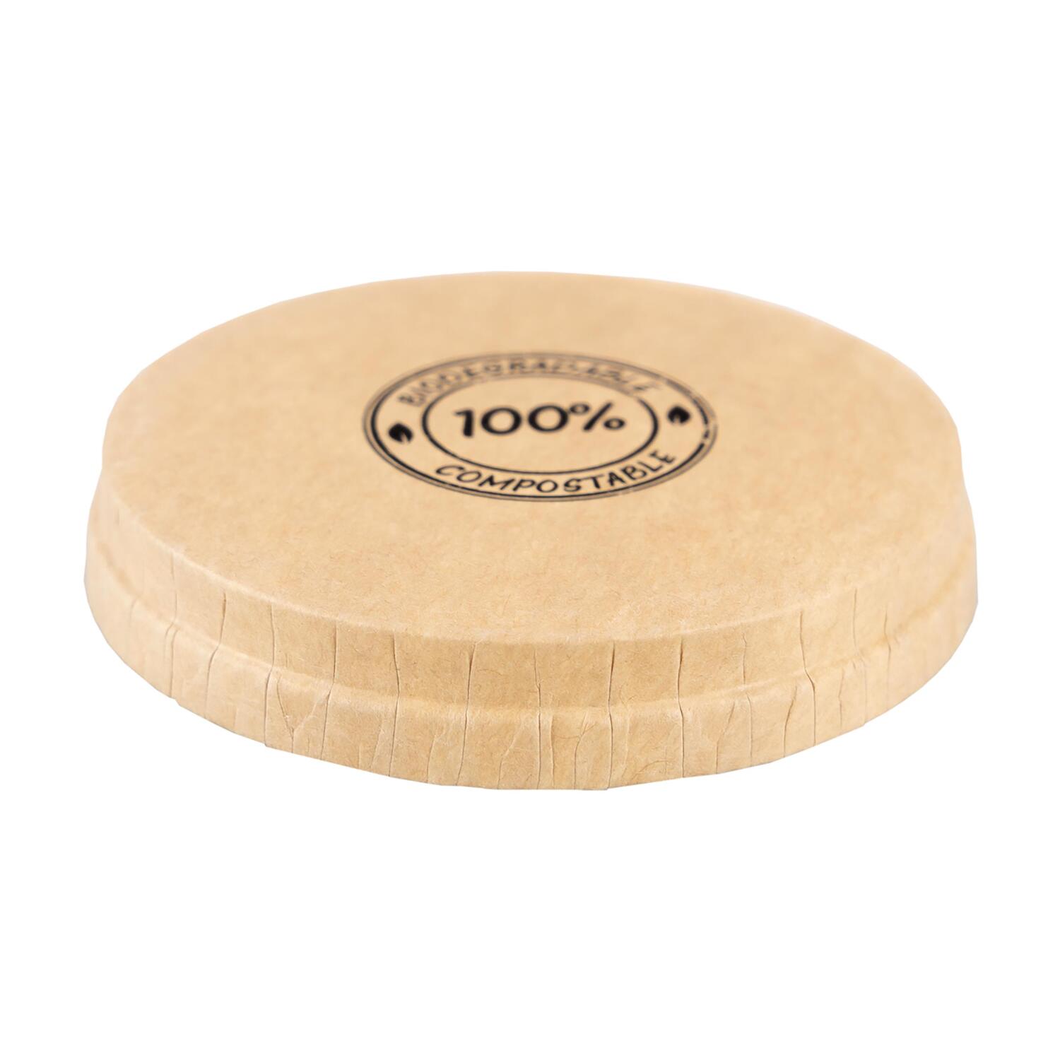BIO Deckel für Dressingbecher aus Karton 30ml, Ø44mm 50 Stk.
