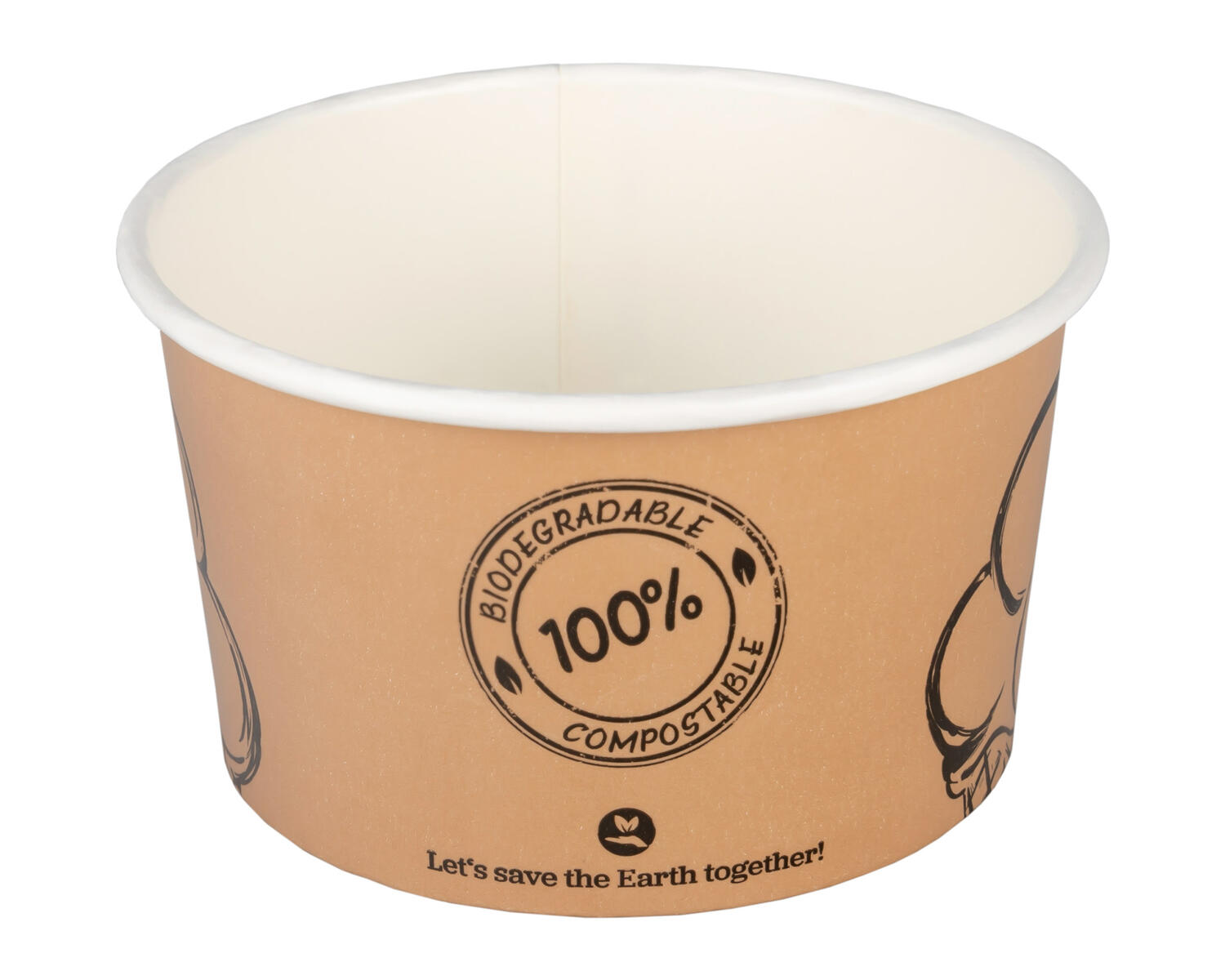 BIO Eisbecher aus Karton FSC zerfiziert 200ml Ø9cm, 50 Stk.