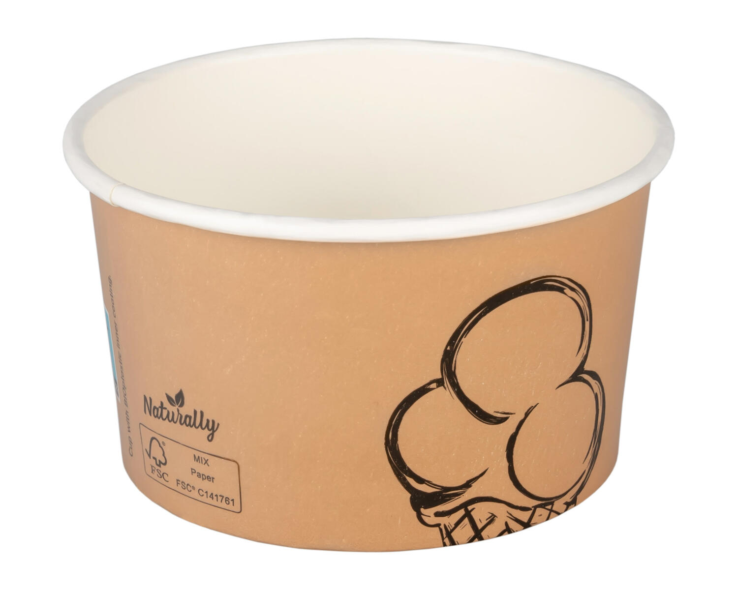 BIO Eisbecher aus Karton FSC zerfiziert 200ml Ø9cm, 50 Stk.