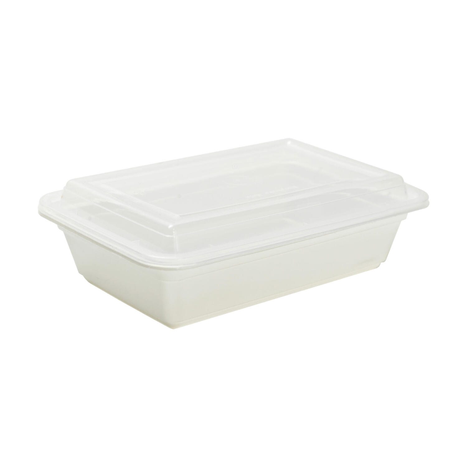 Mehrweg Menüboxen wiederverwendbar PP mit Deckel ungeteilt weiß 22x15x6.5cm, 50 Stk.