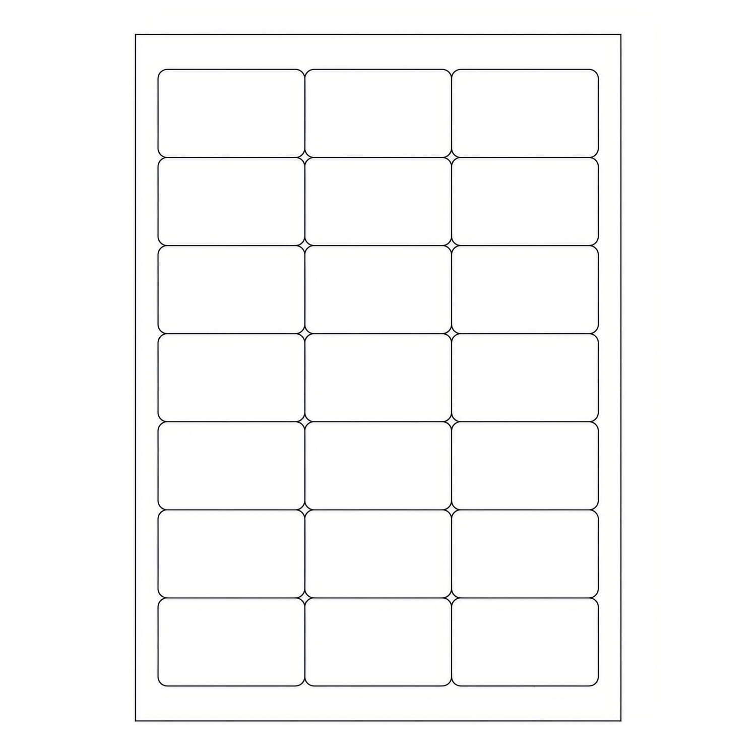 Etiketten Labels selbstklebend weiß 63.5 x 38.1mm auf DIN A4,  2100 Stk.