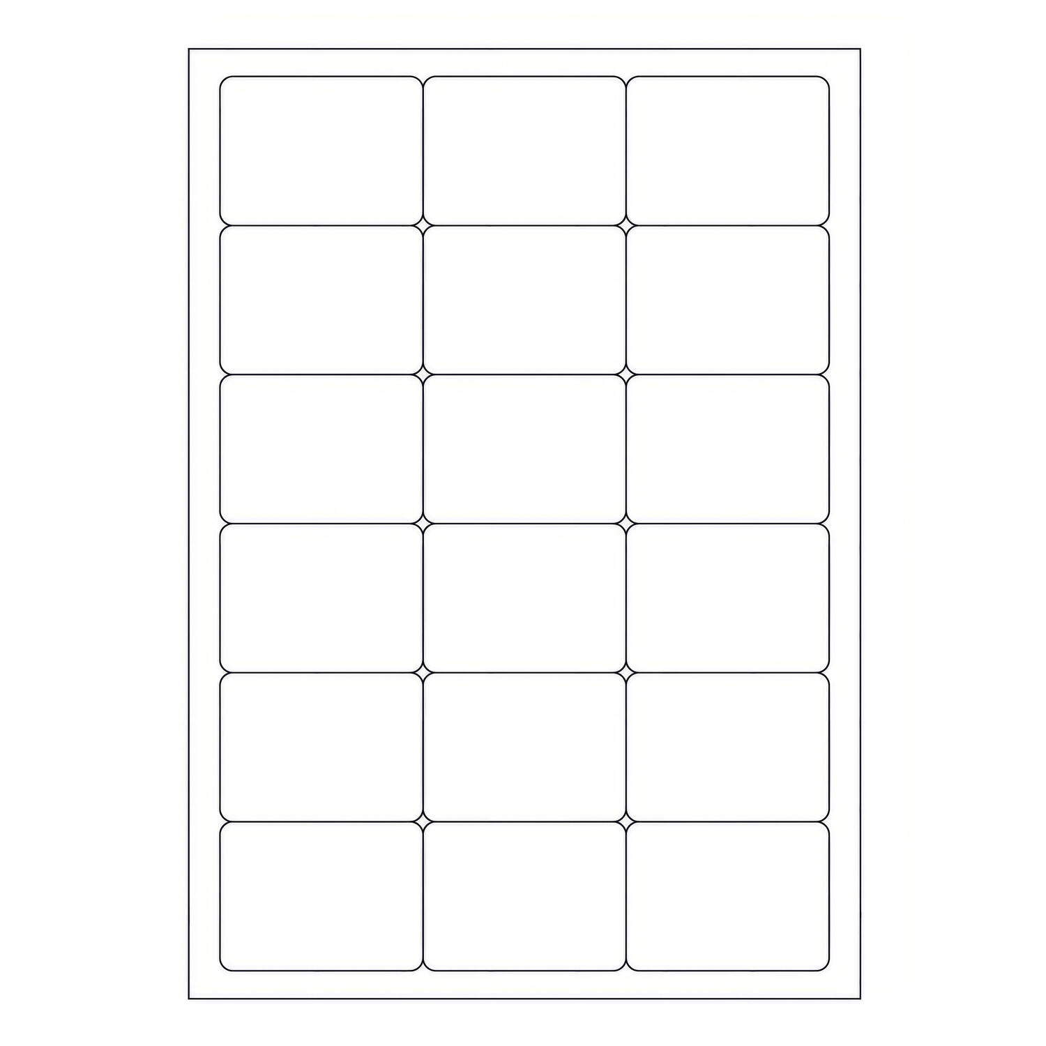 Etiketten Labels selbstklebend weiß 63.5 x 46.6mm auf DIN A4, 1800 Stk.