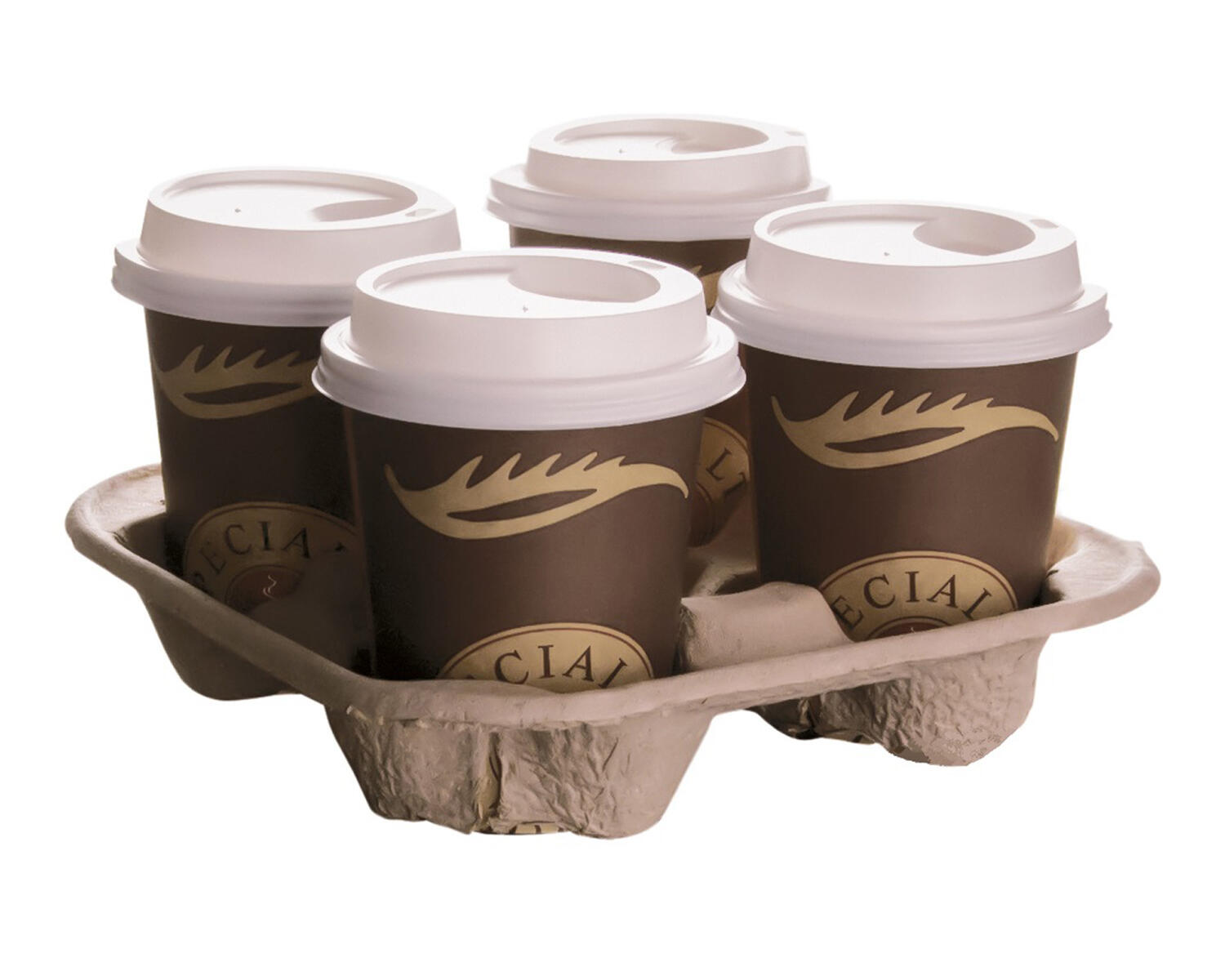 Getränkehalter Tragetablett Becherhalter 4 Becher Coffee to Go