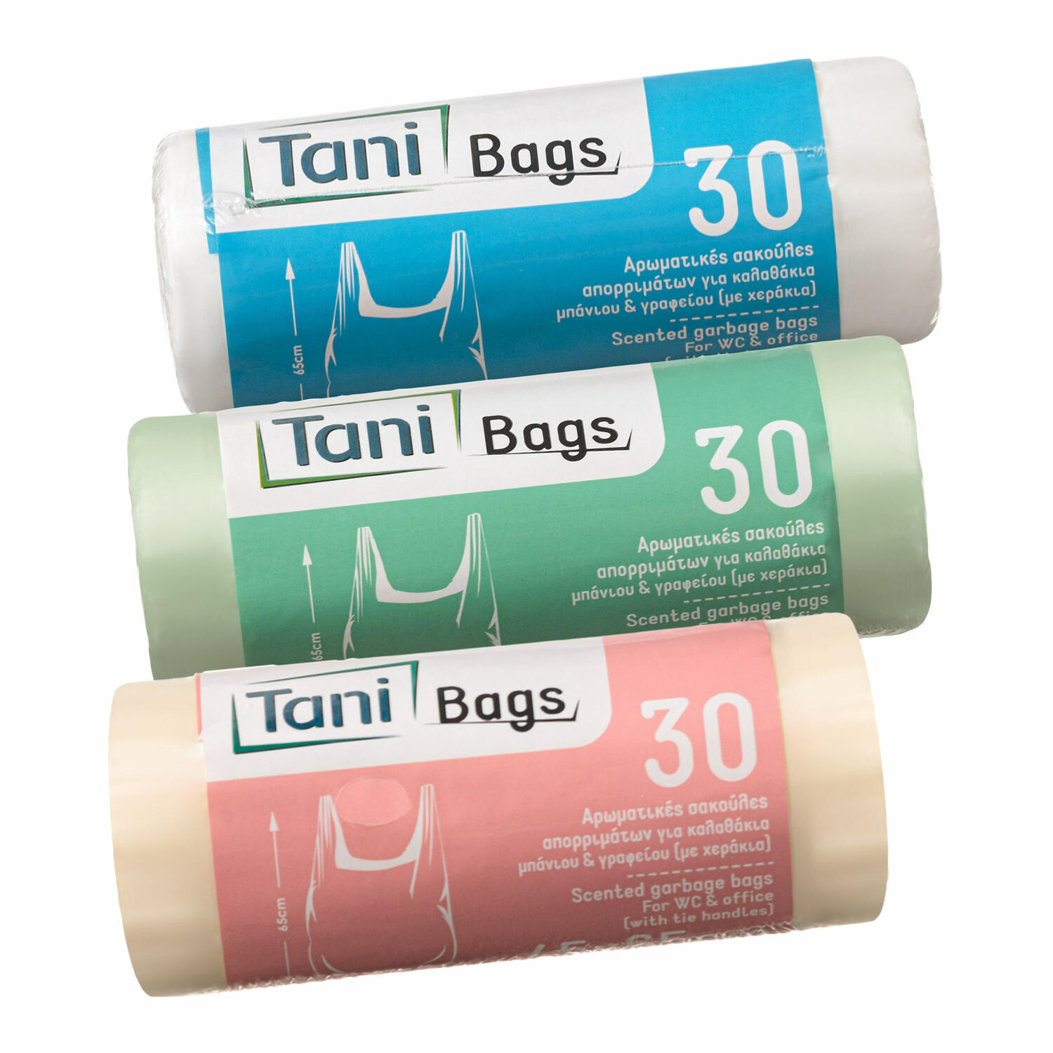 TANI Duft Mllscke mit Henkel 20L, 45x65cm farbig sortiert, 30 Stk.