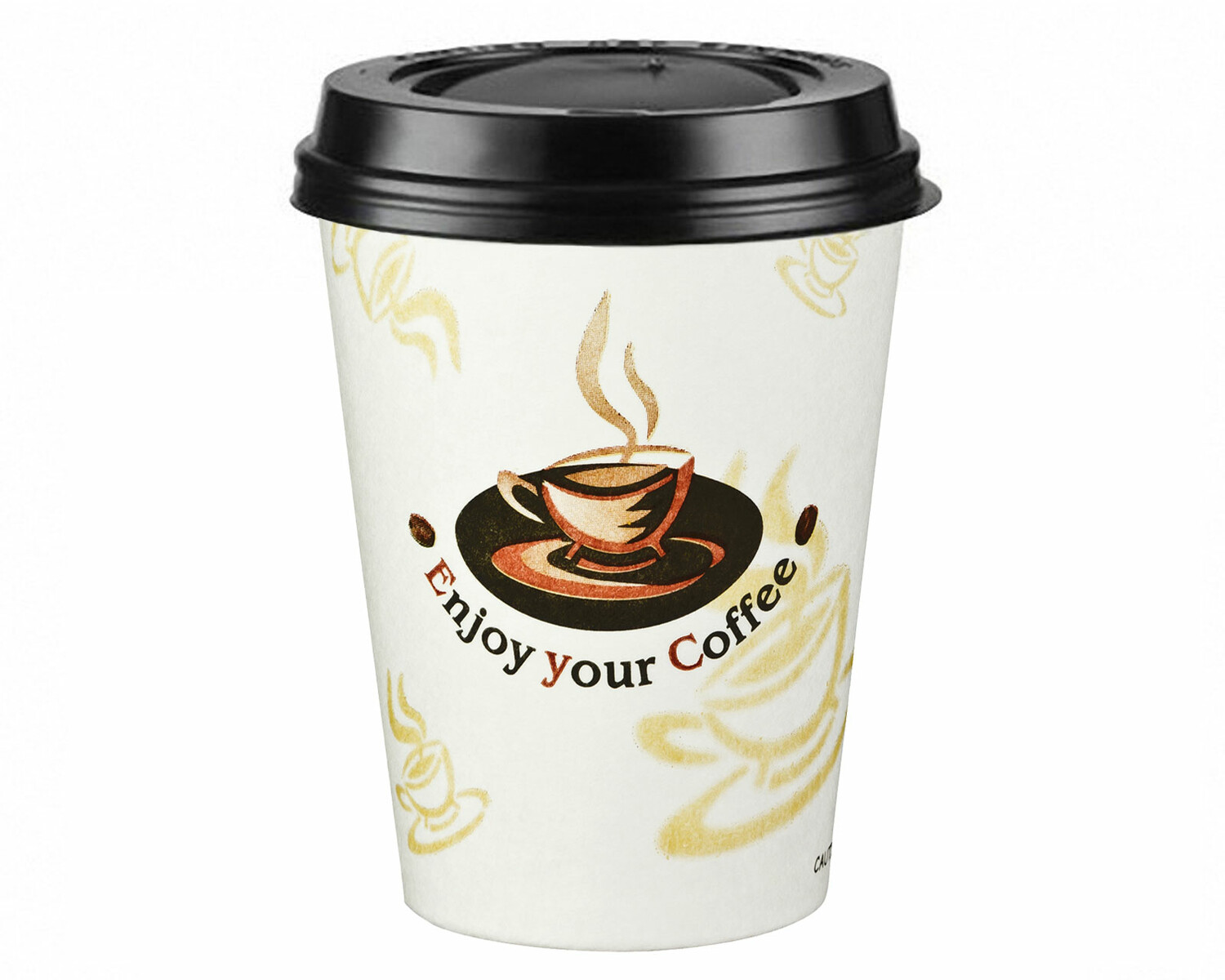 Kaffeebecher Coffee To Go ENJOY YOUR COFFEE mit Deckel schwarz 200 ml, 100 Stk.