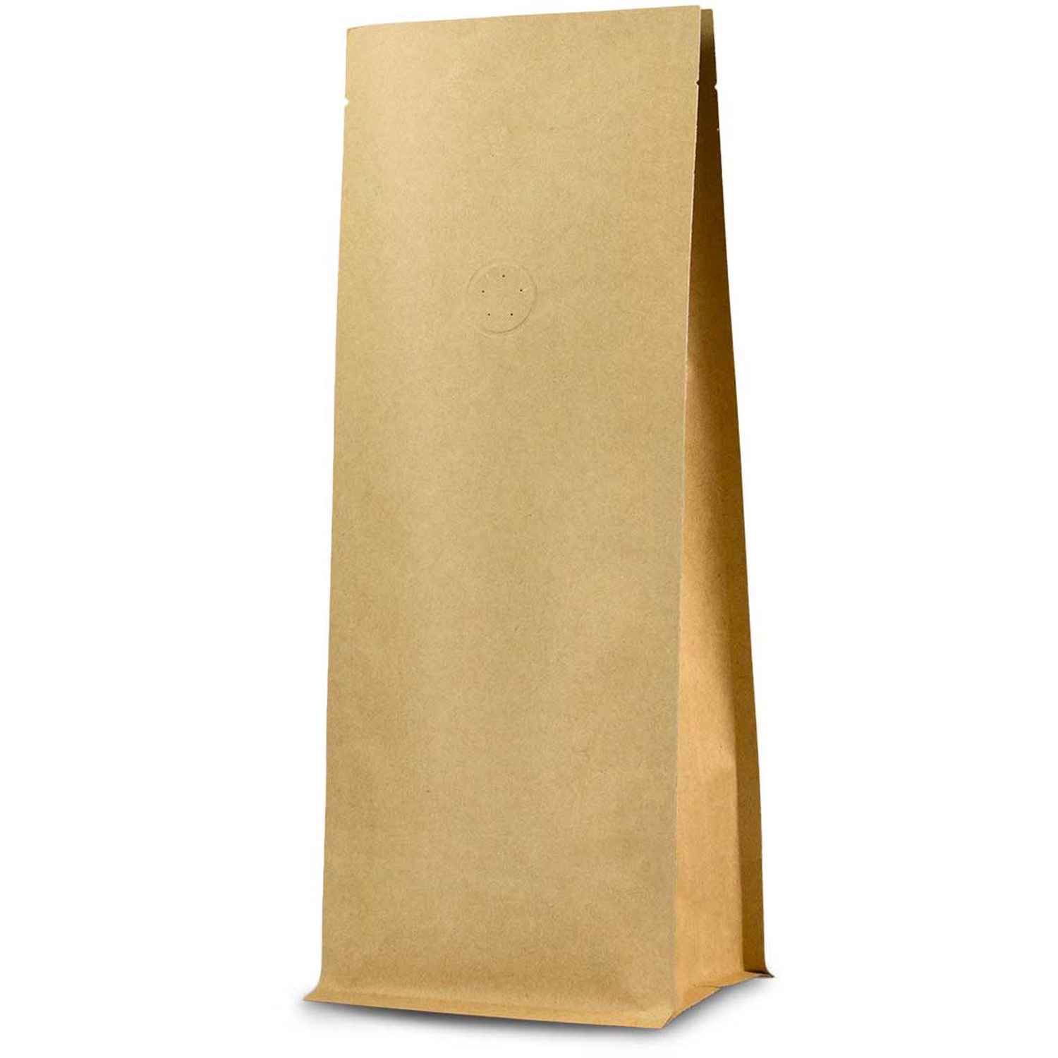 Flachbodenbeutel Kraftpapier braun mit Aromaschutzventil 95x185x60mm, 1000 Stk.