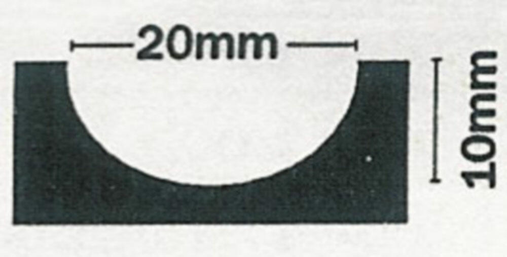 Daumenlochstanze - Halbkreisausstanzung Breite 20mm /Tiefe 10mm für Kalender