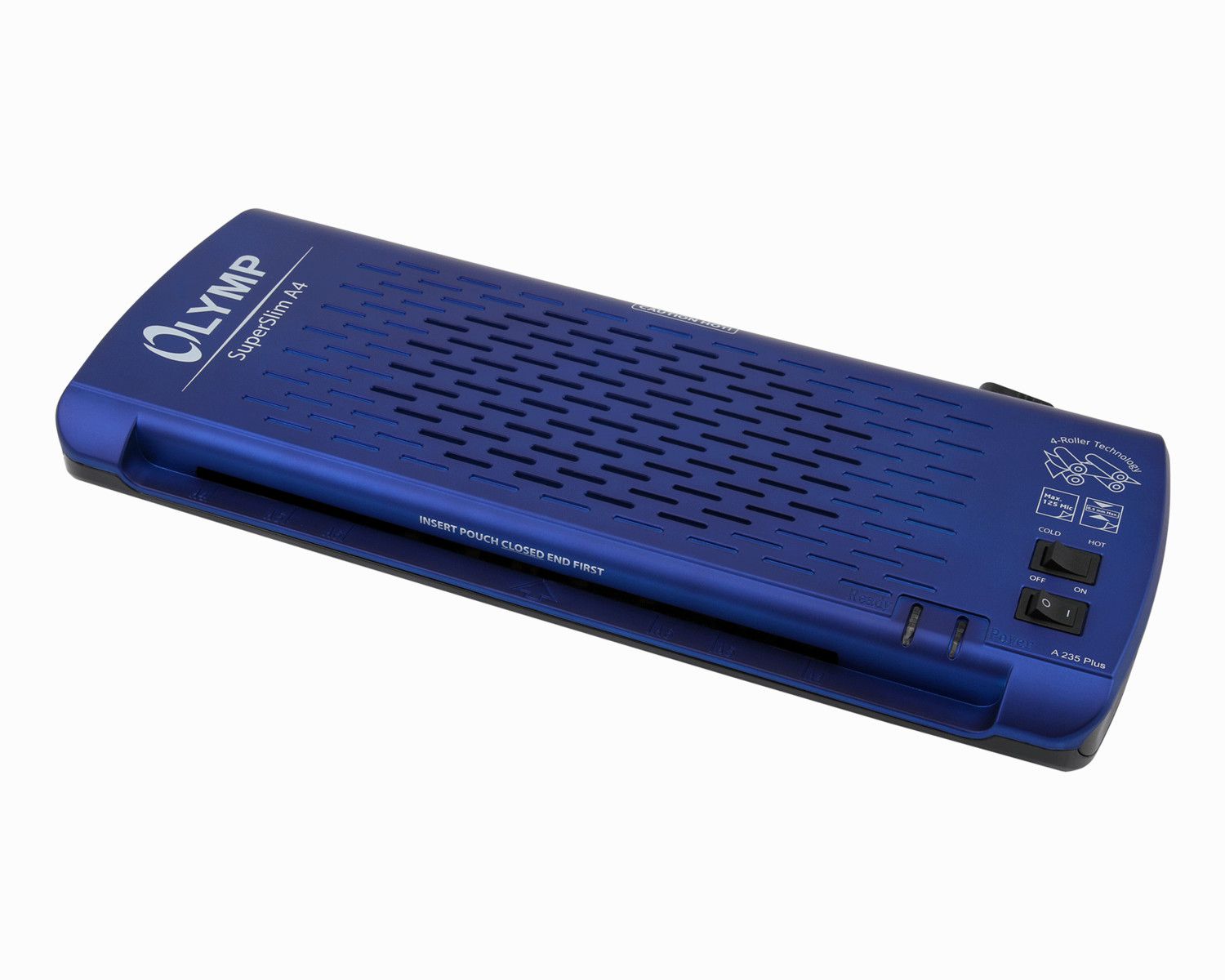 OLYMPIA Laminiergerät A235 PLUS, superflacher 4-Rollen Laminator für A4, blau