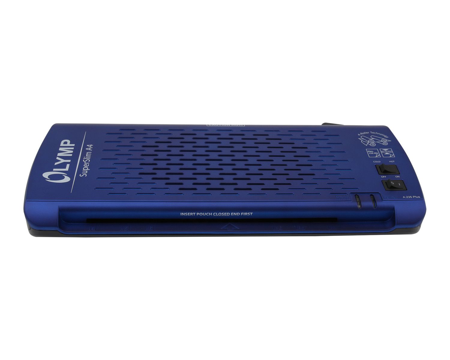 OLYMPIA Laminiergerät A235 PLUS, superflacher 4-Rollen Laminator für A4, blau