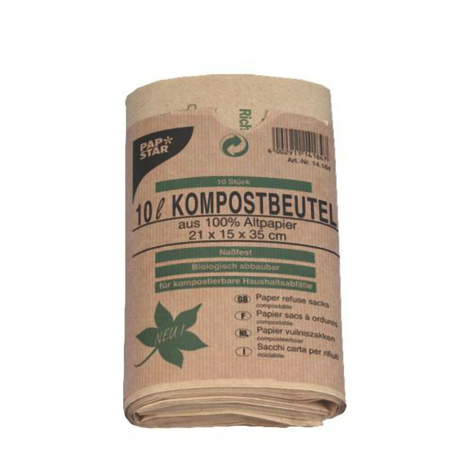 10 Liter Kompostbeutel aus Papier 70 g/m² 10 Stk.
