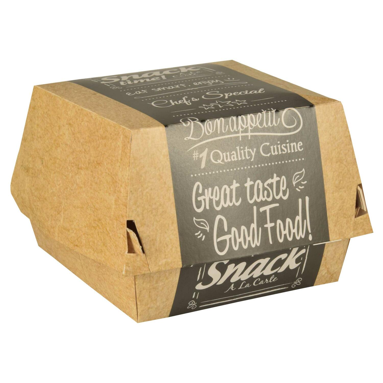 PAPSTAR pure Burgerboxen aus Pappe FSC® 10 x 10 cm Good Food klein, 50 Stk.