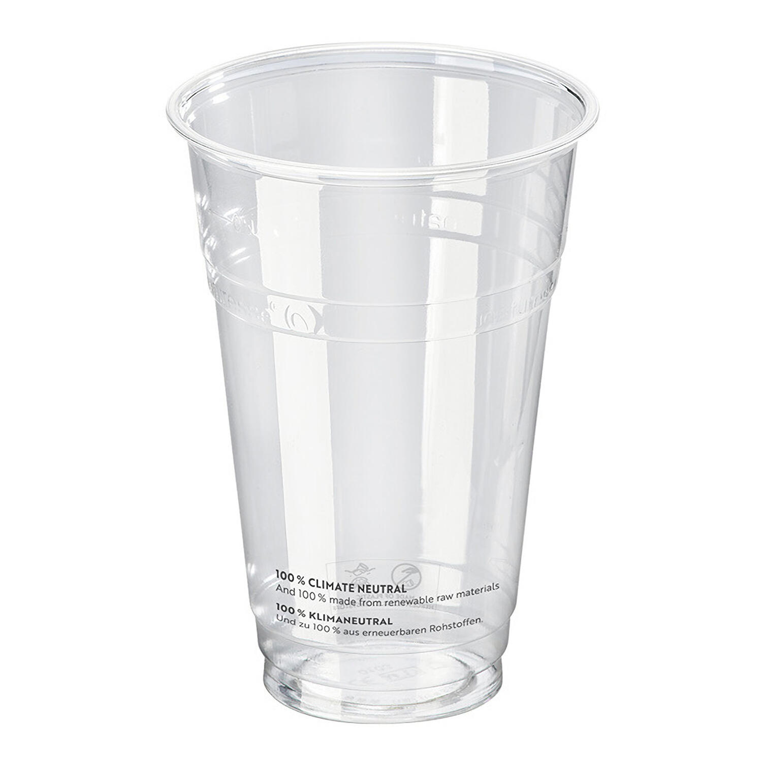 BIO Trinkbecher Bierbecher 500 ml Eichstrich Ø96 mm Bio-Kunststoff (PLA), 50 Stk.
