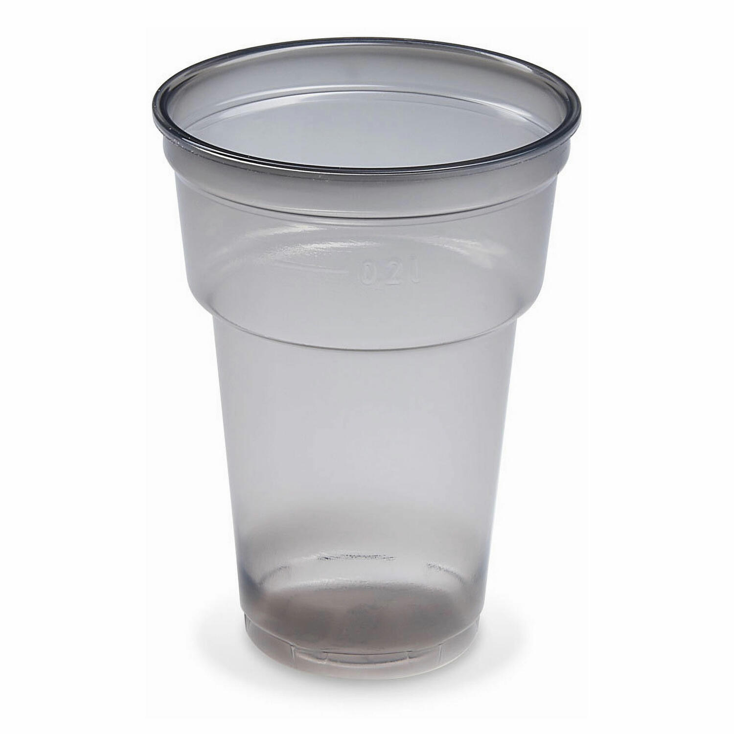 Mehrwegbecher Pfandbecher rauch-grau transparent PP Eichstrich 0,2 l Ø 7,8 cm, 50 Stk.
