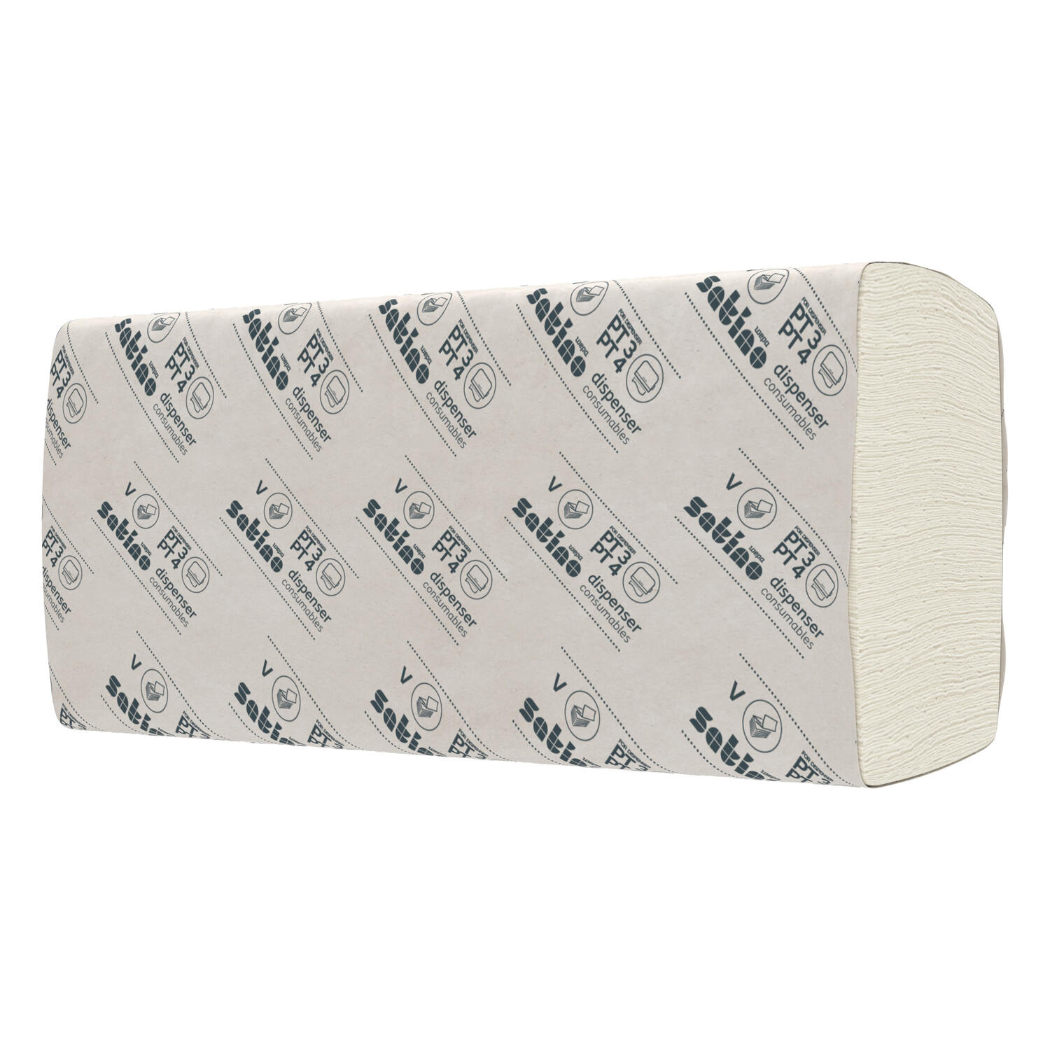 Satino Falthandt�cher recycling, System PT3 & PT4, 24x23cm, 2-lagig 20 x 200 St�ck = 4000 St�ck - V-Falz, wei�