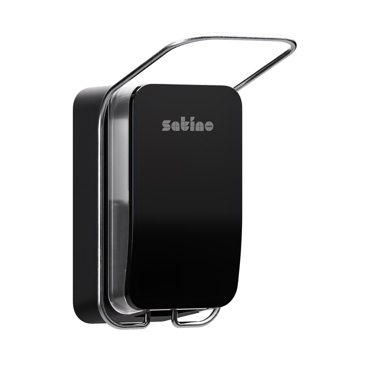 Satino Hyginity Clean&Care Seifenspender 500 ml, System SF2, 26,1 cm x 12,2 cm x 11,7 cm, manuell, schwarz