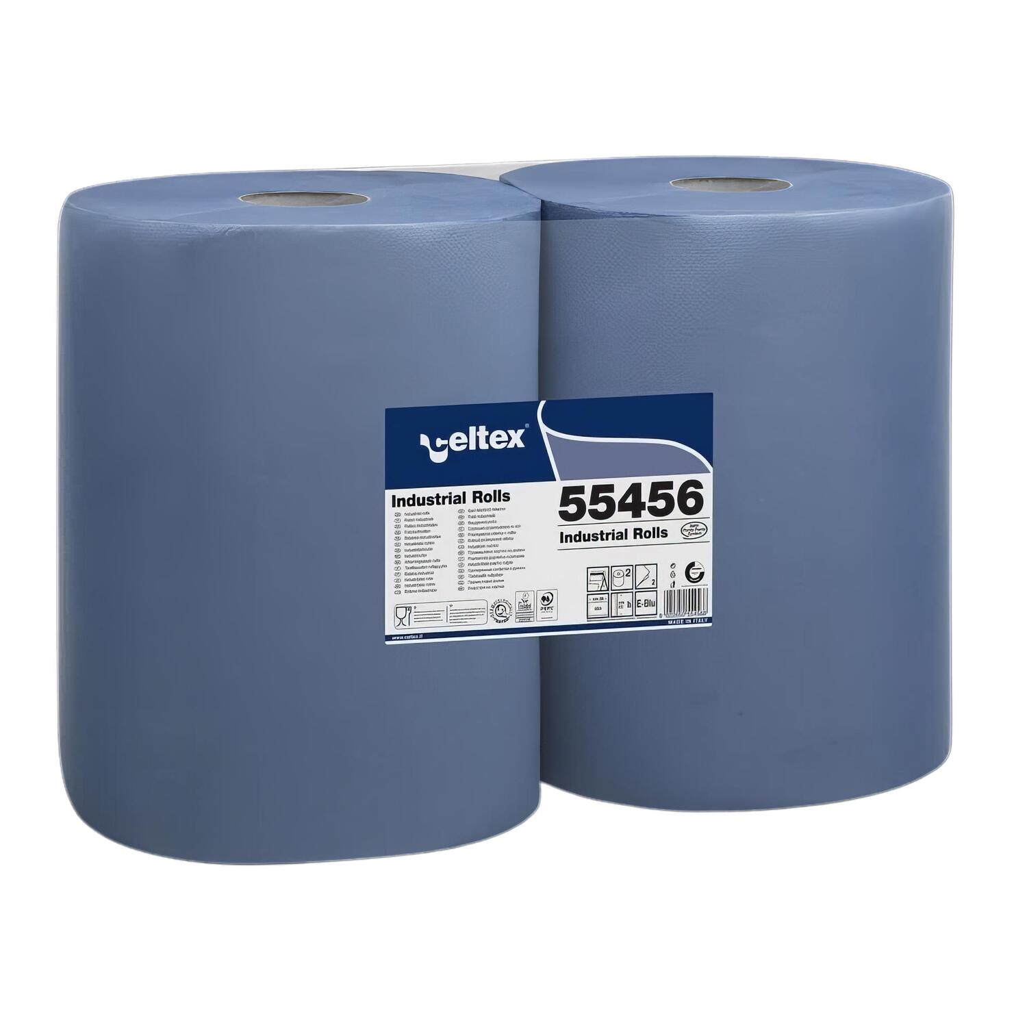 Celtex Putzpapier 2-lagig 36x36cm blau, 2 Rollen je 500 Blatt