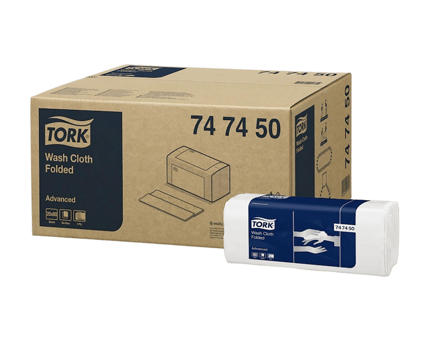 Tork Waschtuch 19x25cm 6-lagig, 20x80 St�ck=1600 St�ck