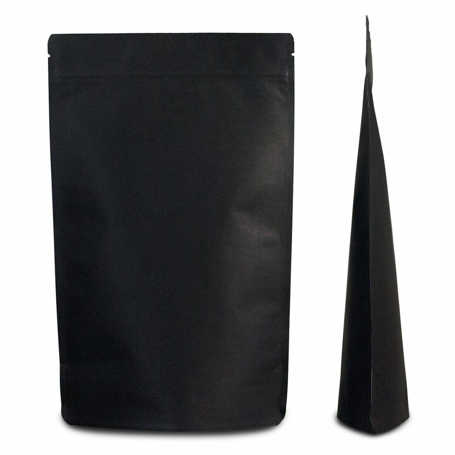 Standbodenbeutel Kraftpapier schwarz, 180x290x90mm, 1000ml, 500 Stk.