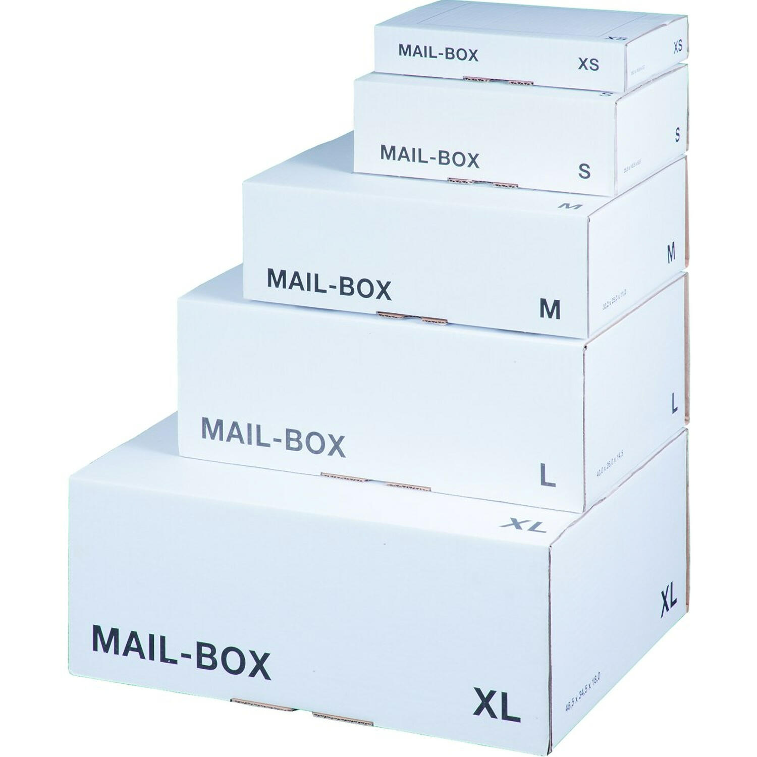 Versandkarton 244x145x43mm MAILBOX XS mit Steckverschluss wiederverschliebar fr Maxibrief wei