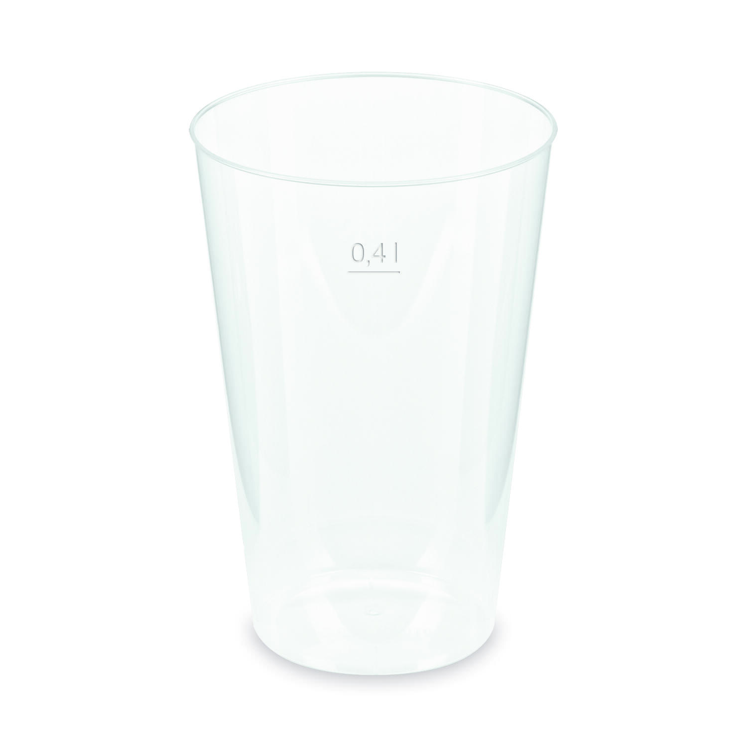 Mehrwegbecher Pfandbecher transparent PP Eichstrich 0,4 l Ø 8,6 cm,  50 Stk.