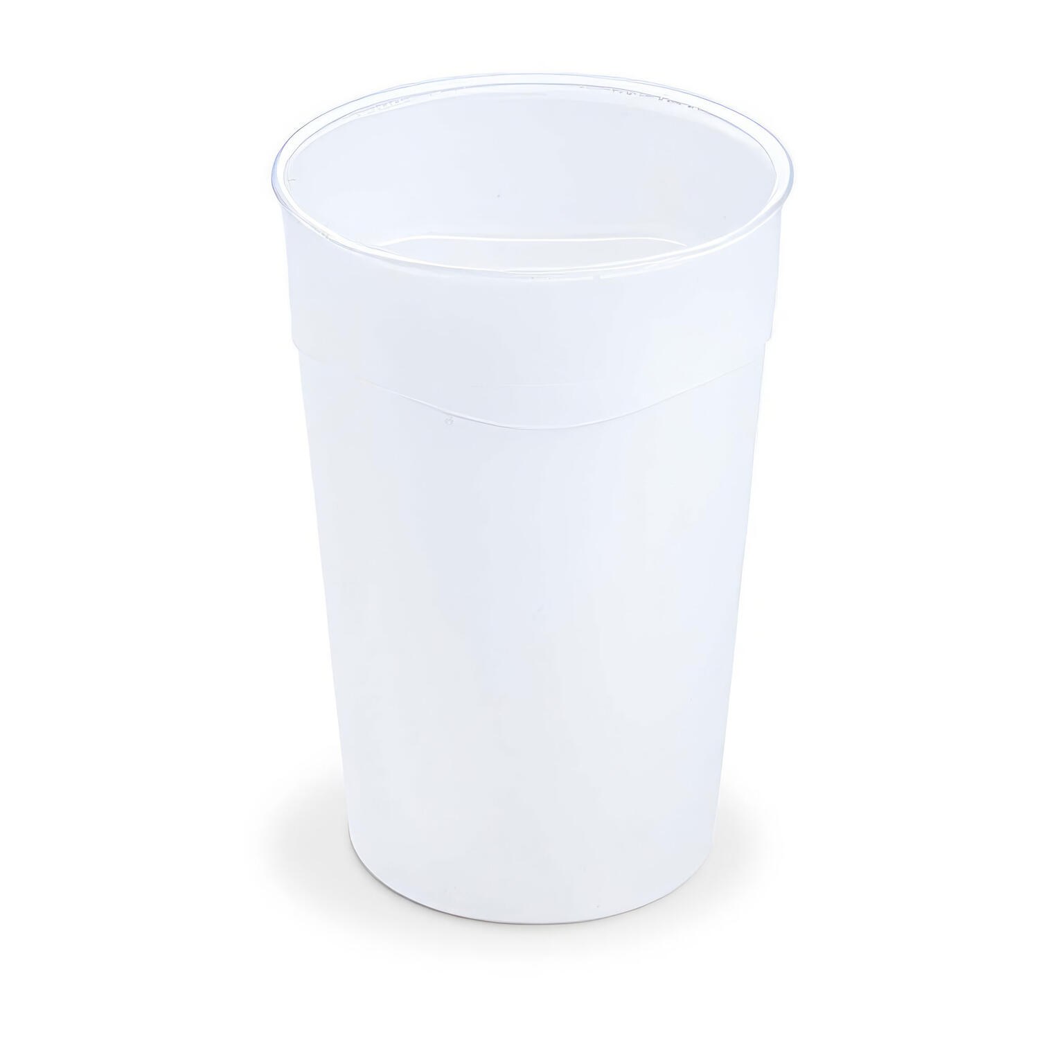 Mehrwegbecher Heißgetränkebecher transparent milchig transluzent Eichstrich 300ml Ø 80mm, 10 Stk.