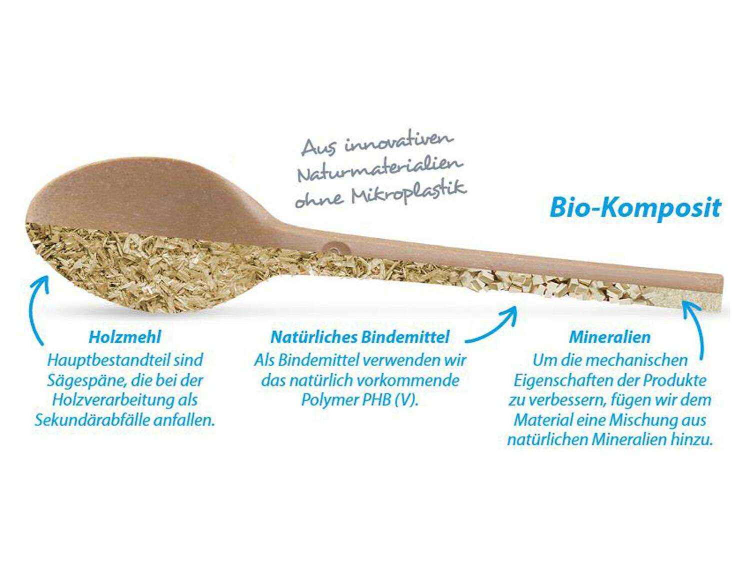 BIONATURE Löffel braun 17 cm bis 100°C aus Bio-Komposit, 50 Stk.